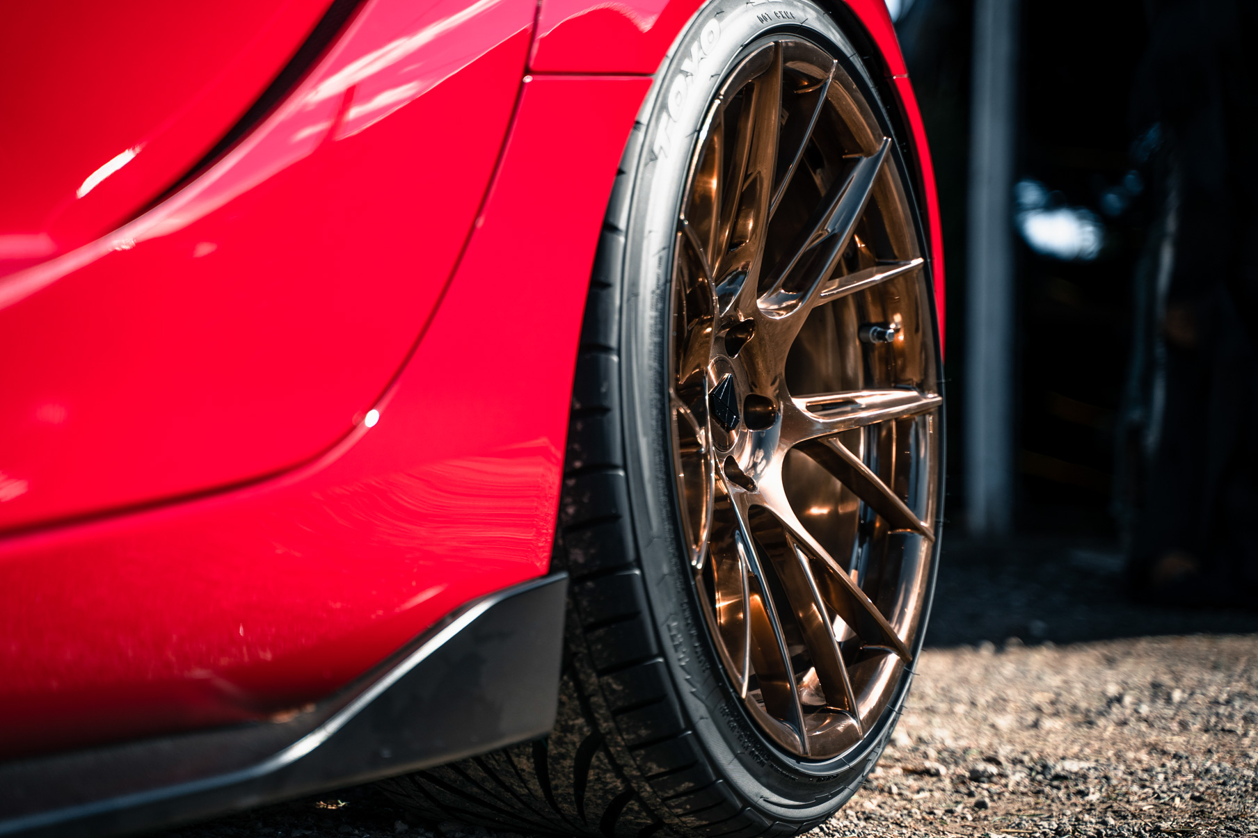 A 2020 Toyota Supra on 20 Inch Blaque Diamond BD-F18 Polished Liquid Bronze Wheels