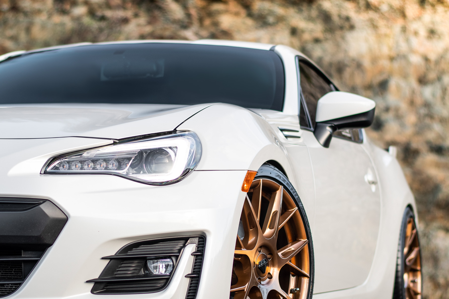 A 2018 Subaru BRZ on 19 Inch Blaque Diamond BD-F18 Bronze Wheels