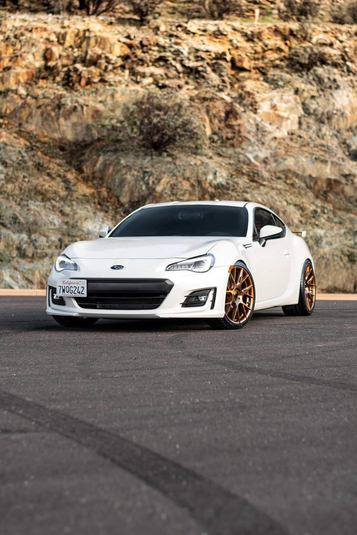 A 2018 Subaru BRZ on 19 Inch Blaque Diamond BD-F18 Bronze Wheels