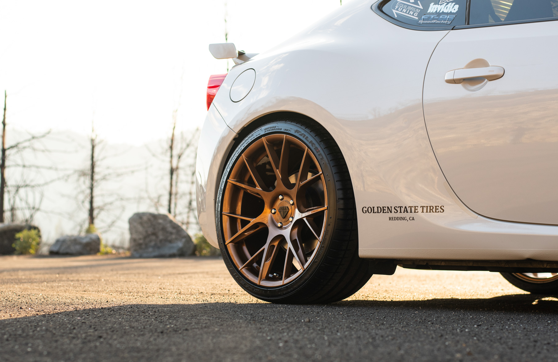 A 2018 Subaru BRZ on 19 Inch Blaque Diamond BD-F18 Bronze Wheels