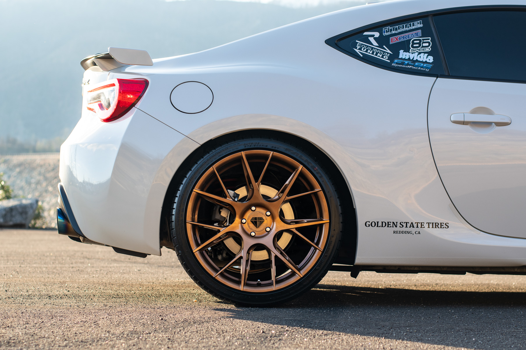 A 2018 Subaru BRZ on 19 Inch Blaque Diamond BD-F18 Bronze Wheels
