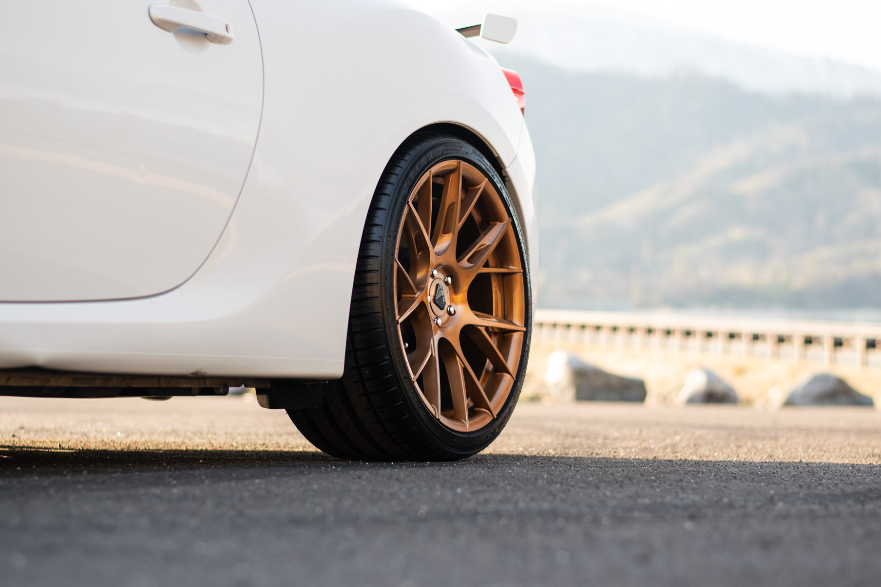 A 2018 Subaru BRZ on 19 Inch Blaque Diamond BD-F18 Bronze Wheels