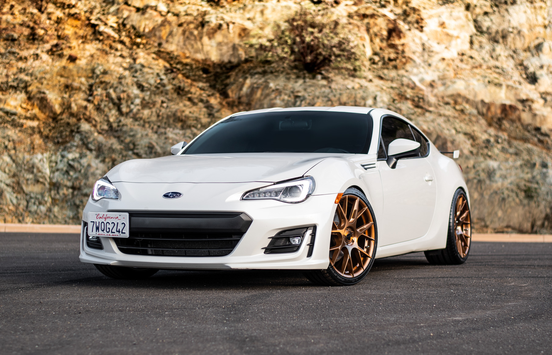 A 2018 Subaru BRZ on 19 Inch Blaque Diamond BD-F18 Bronze Wheels