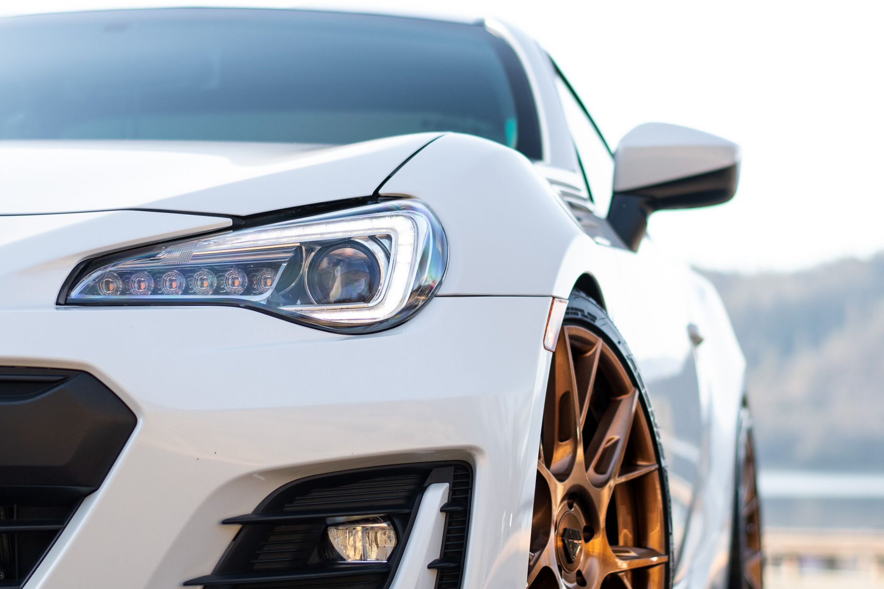 A 2018 Subaru BRZ on 19 Inch Blaque Diamond BD-F18 Bronze Wheels