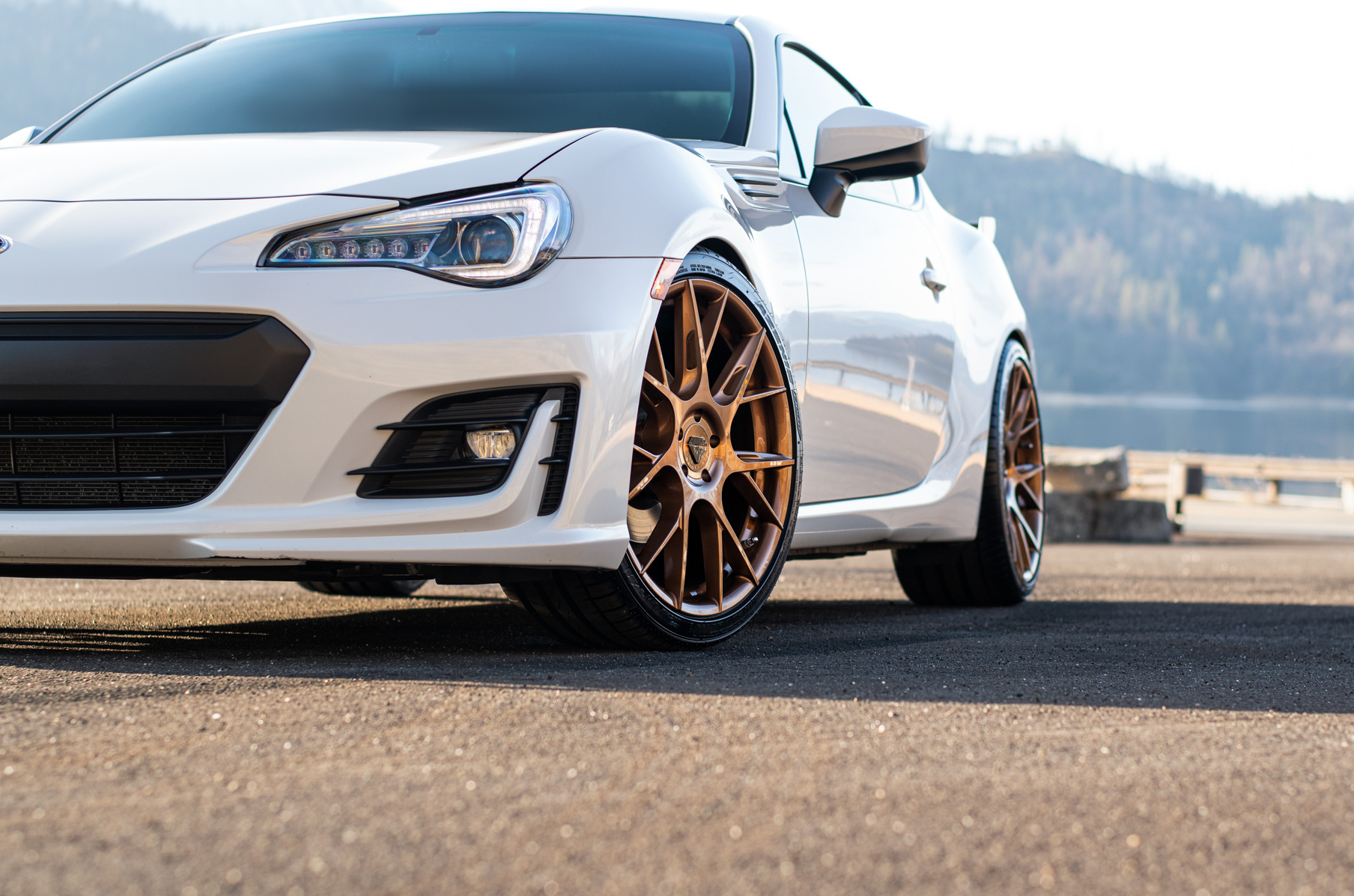 A 2018 Subaru BRZ on 19 Inch Blaque Diamond BD-F18 Bronze Wheels