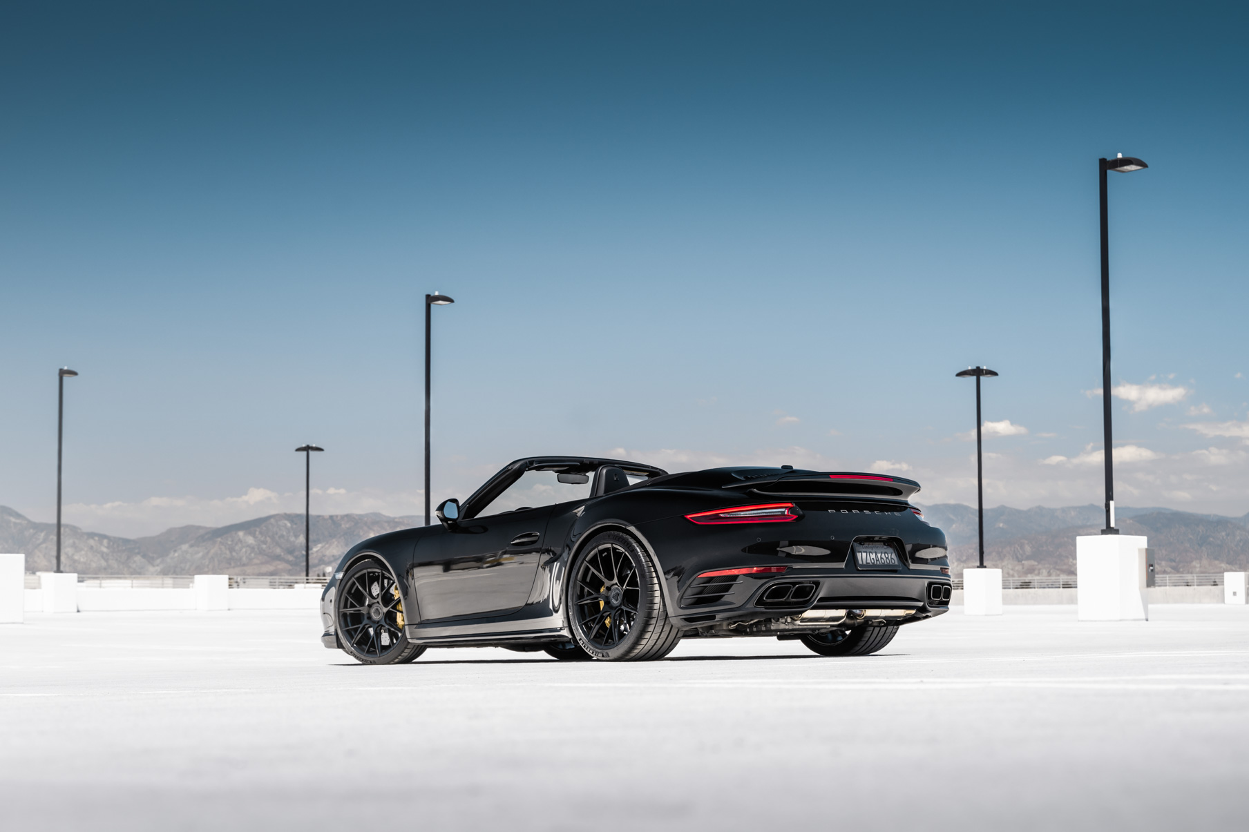 A 2018 Porsche 911 Turbo S on Blaque Diamond BD-F18 Gloss Black Wheels