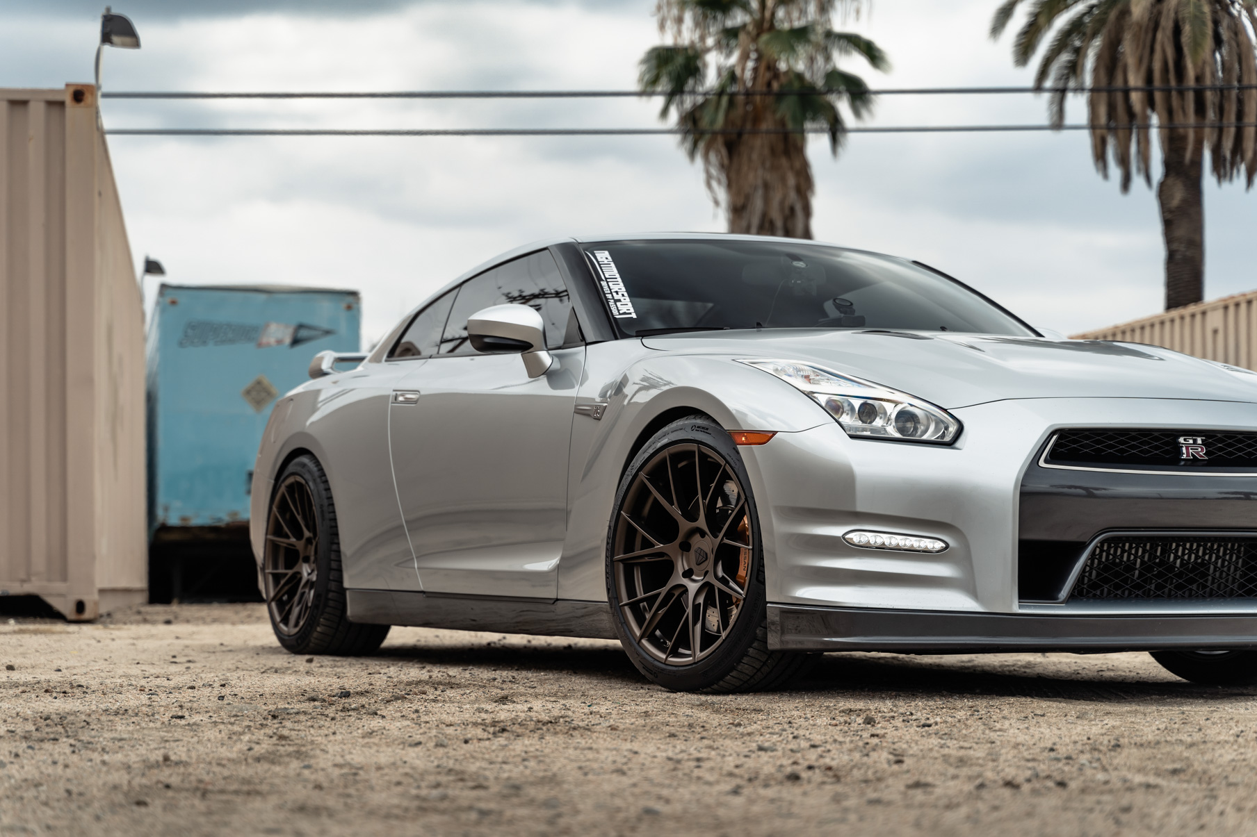 A 2015 Nissan GTR on Blaque Diamond BD-F18 Custom Matte Bronze Wheels