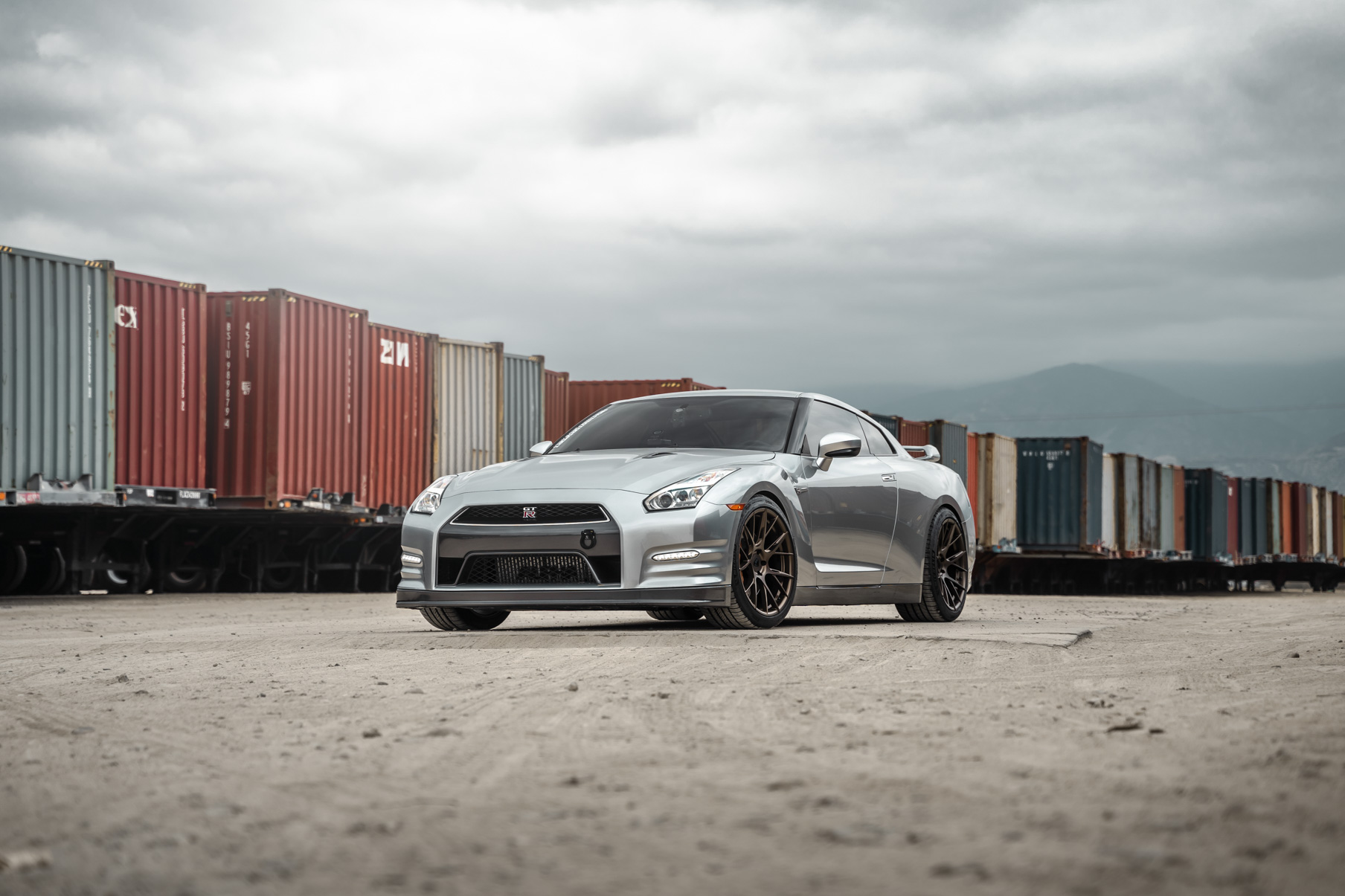 A 2015 Nissan GTR on Blaque Diamond BD-F18 Custom Matte Bronze Wheels