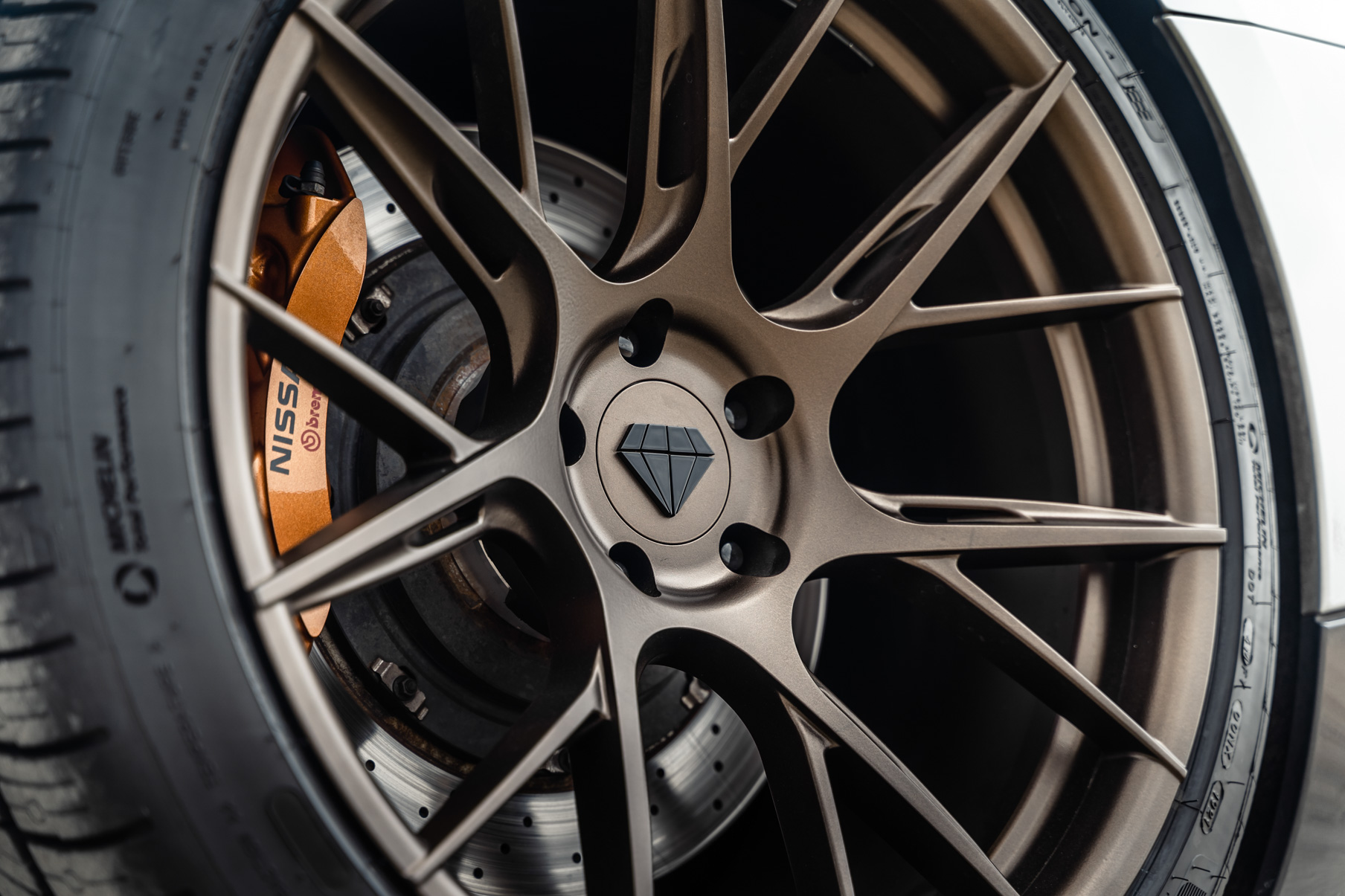 A 2015 Nissan GTR on Blaque Diamond BD-F18 Custom Matte Bronze Wheels