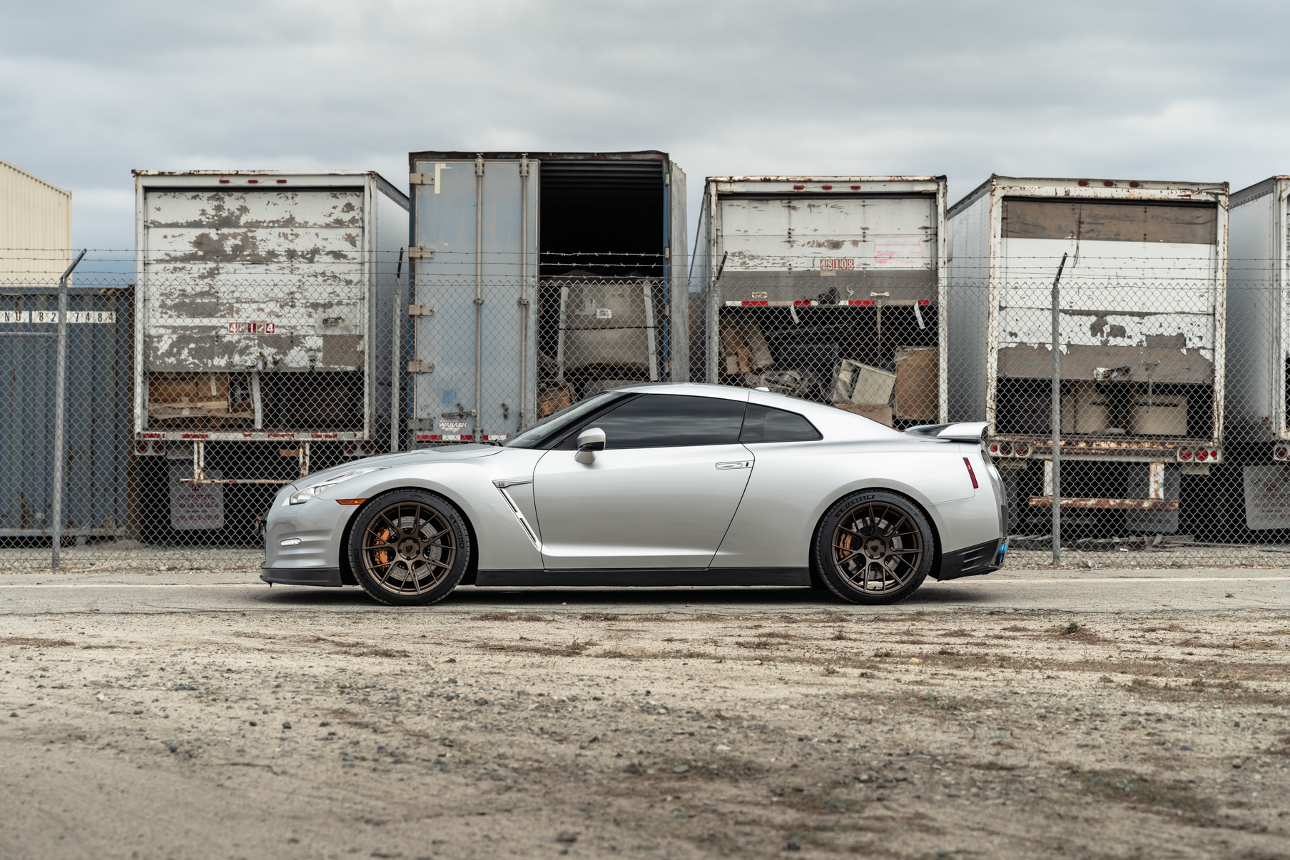 A 2015 Nissan GTR on Blaque Diamond BD-F18 Custom Matte Bronze Wheels
