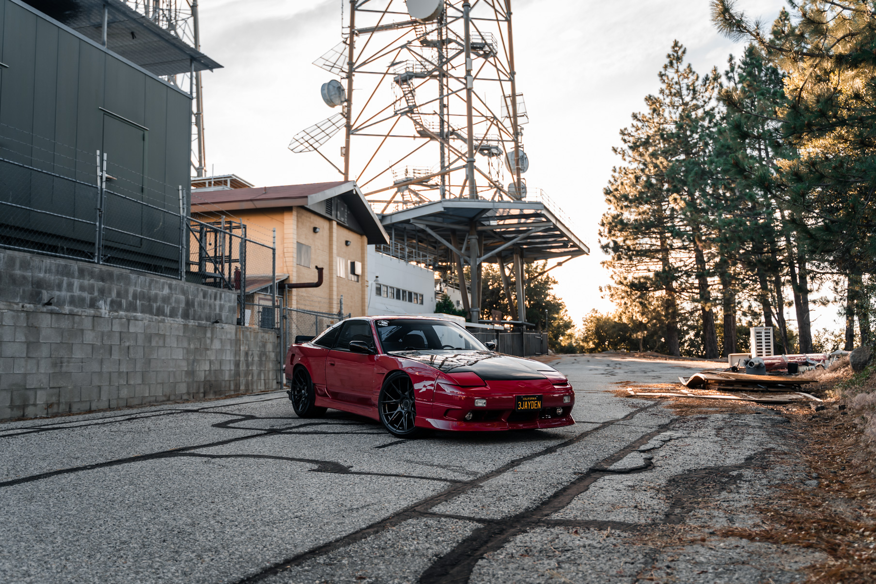 A 1991 Nissan 240SX on Blaque Diamond BD-F18 Gloss Black Wheels