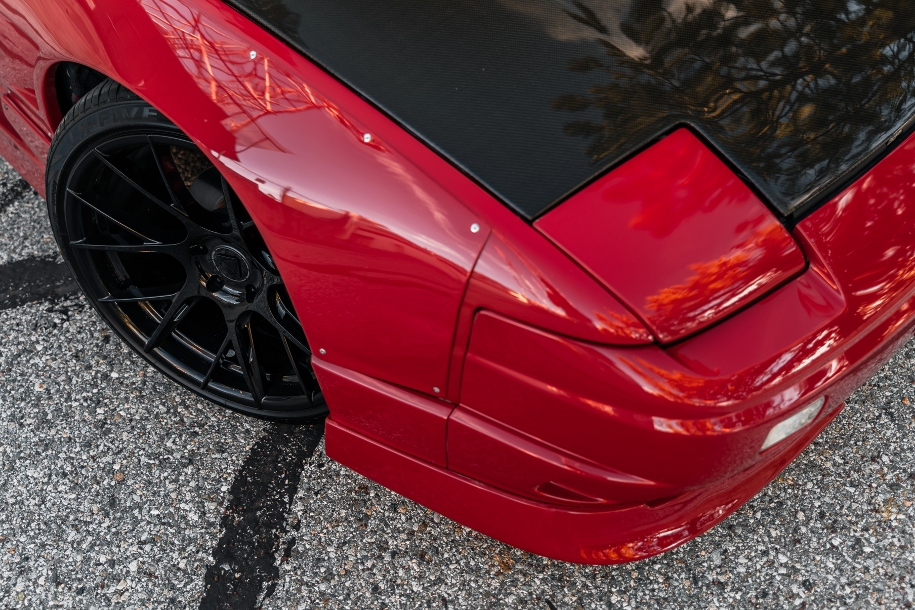 A 1991 Nissan 240SX on Blaque Diamond BD-F18 Gloss Black Wheels