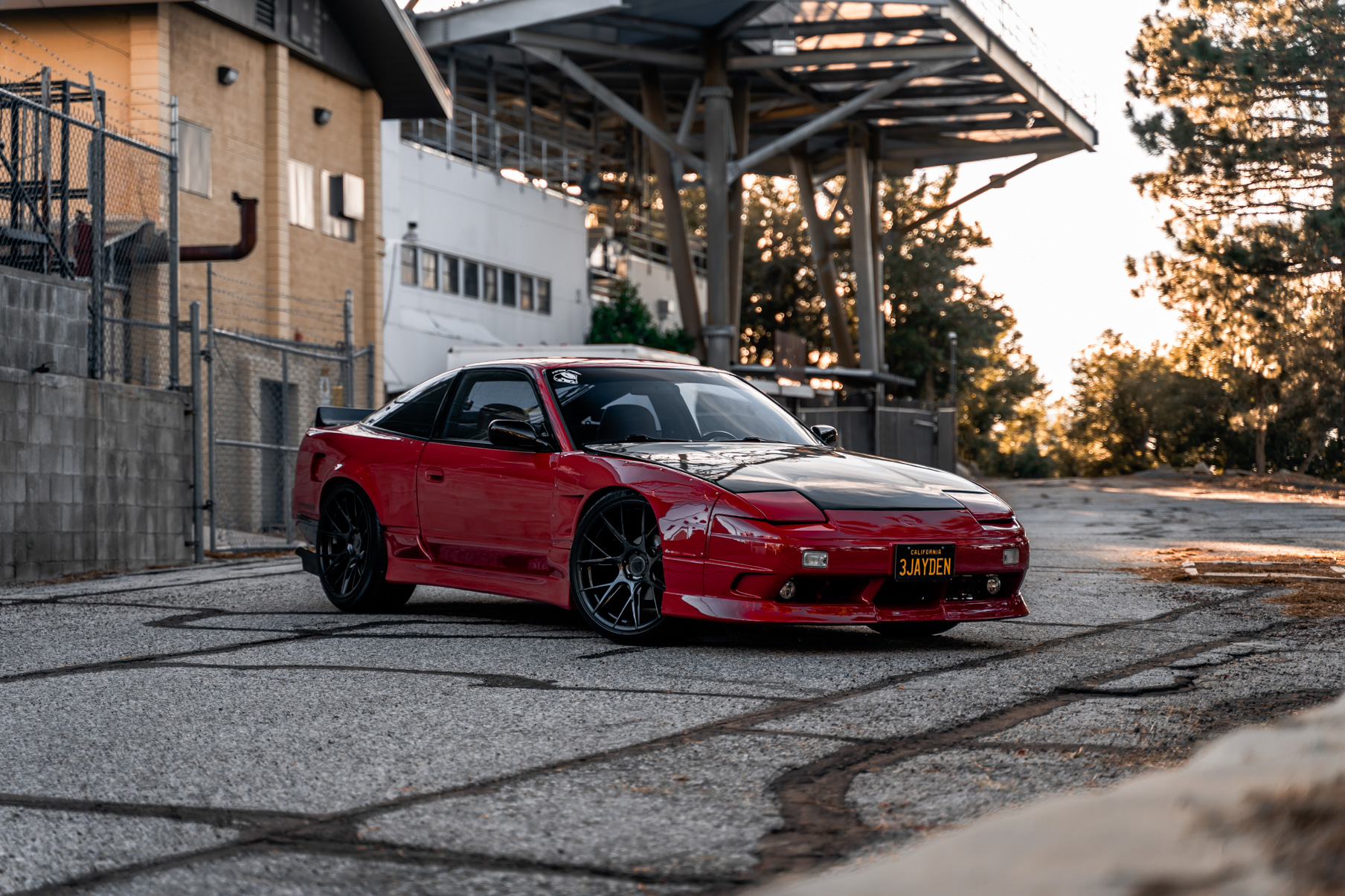 A 1991 Nissan 240SX on Blaque Diamond BD-F18 Gloss Black Wheels