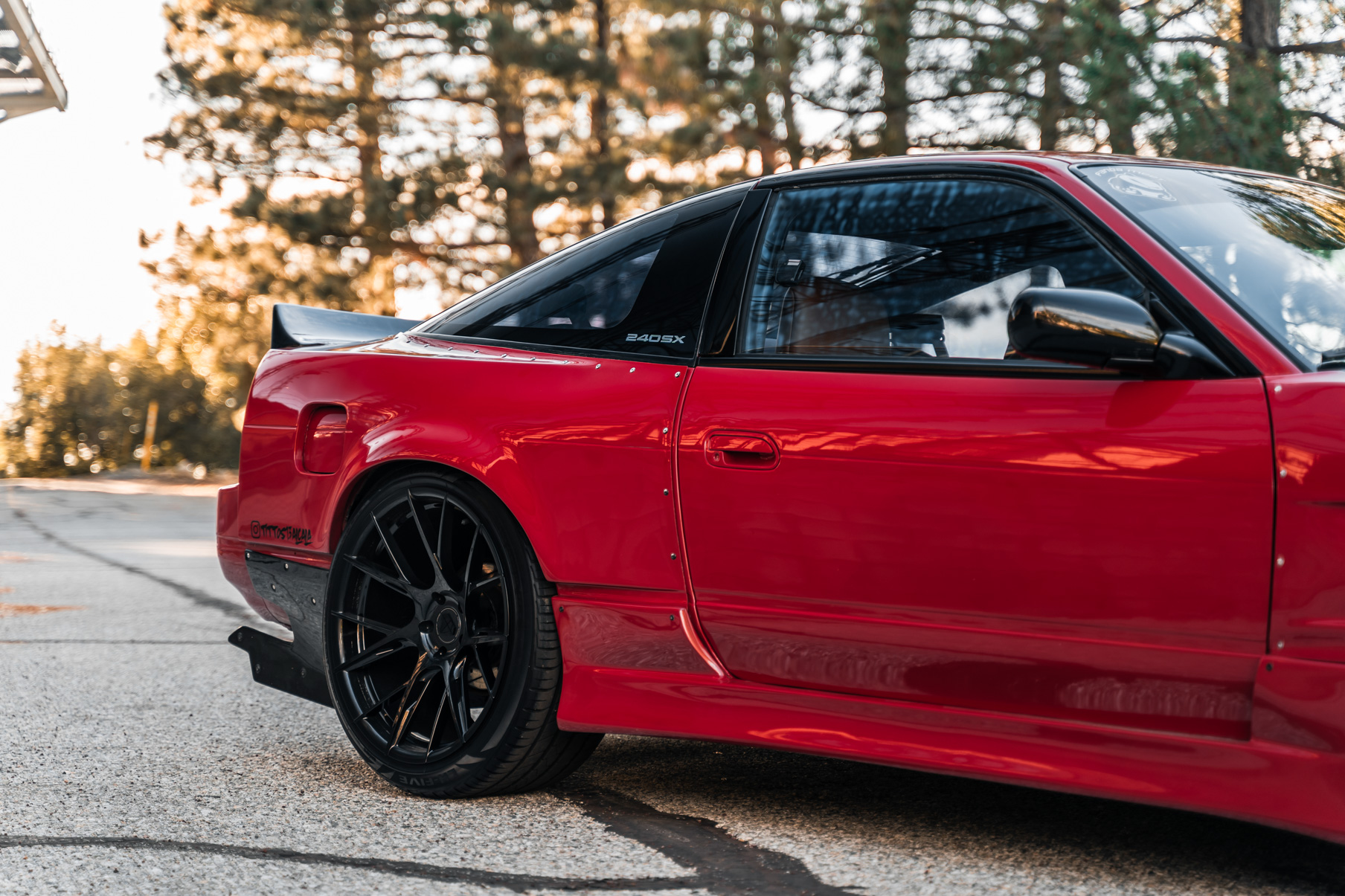 A 1991 Nissan 240SX on Blaque Diamond BD-F18 Gloss Black Wheels