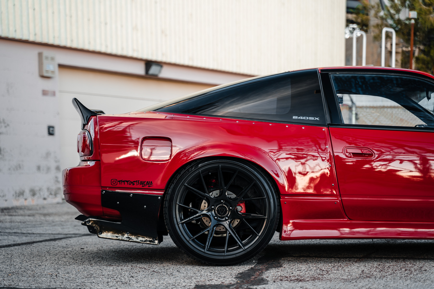 A 1991 Nissan 240SX on Blaque Diamond BD-F18 Gloss Black Wheels