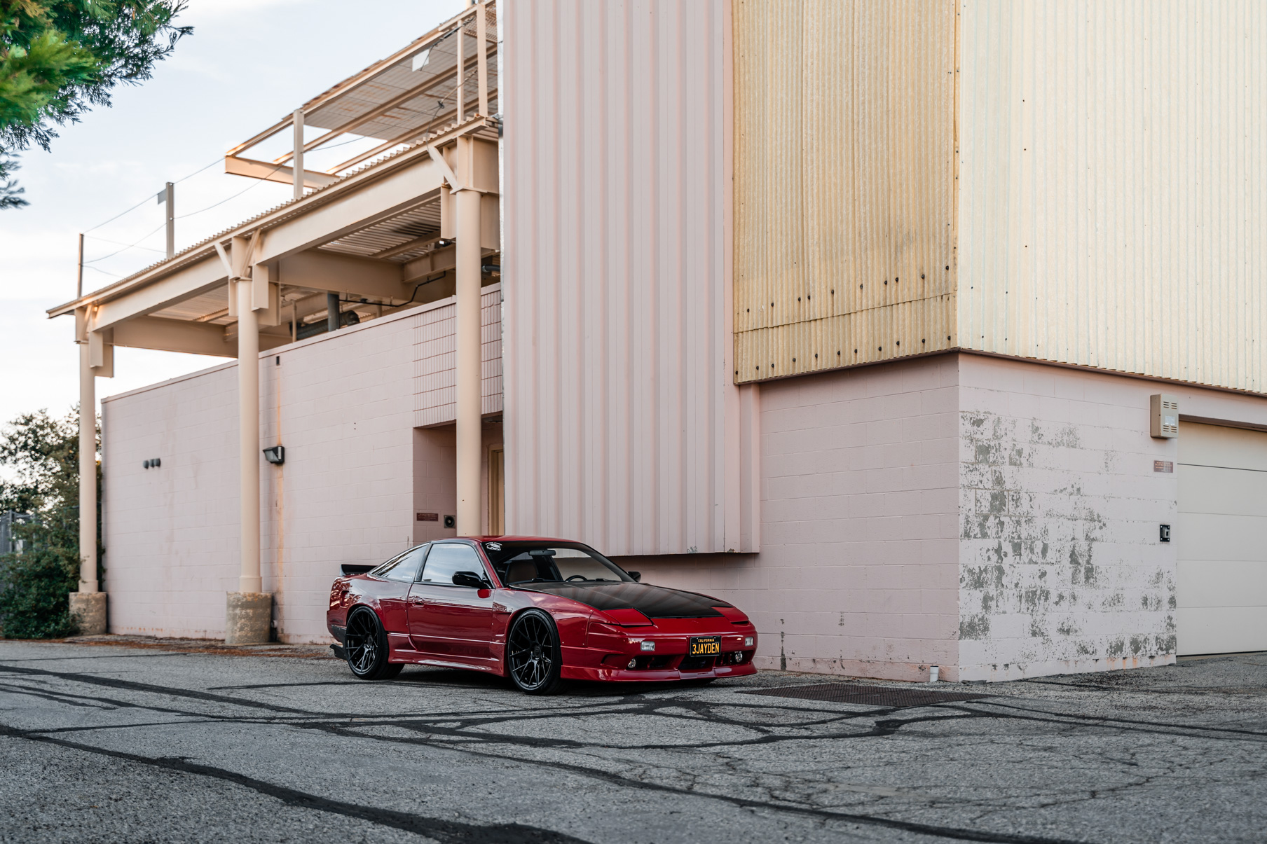 A 1991 Nissan 240SX on Blaque Diamond BD-F18 Gloss Black Wheels