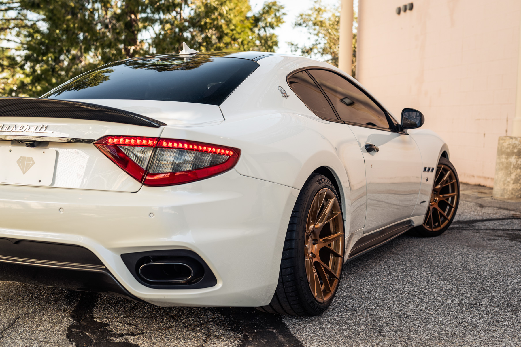 A 2019 Maserati GT on 22 Inch Blaque Diamond BD-F18 Bronze Wheels