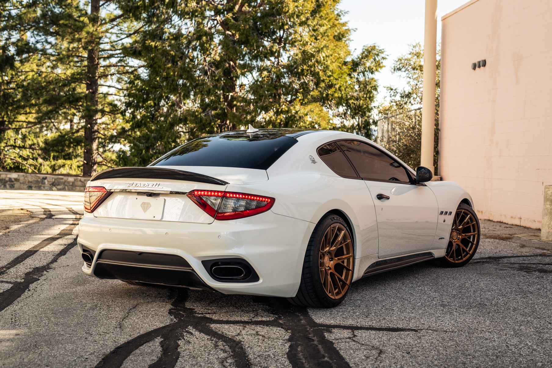 A 2019 Maserati GT on 22 Inch Blaque Diamond BD-F18 Bronze Wheels