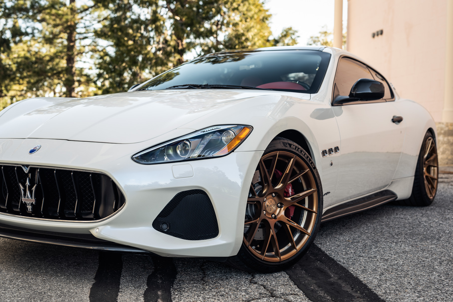 A 2019 Maserati GT on 22 Inch Blaque Diamond BD-F18 Bronze Wheels