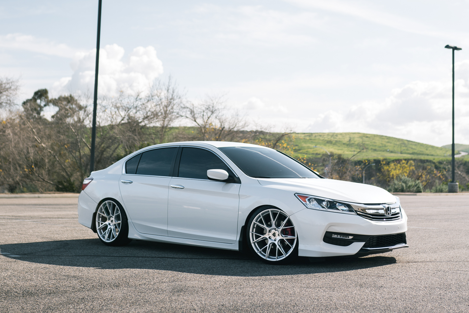 A 2017 Honda Accord on Blaque Diamond BD-F18 Brushed Silver Wheels