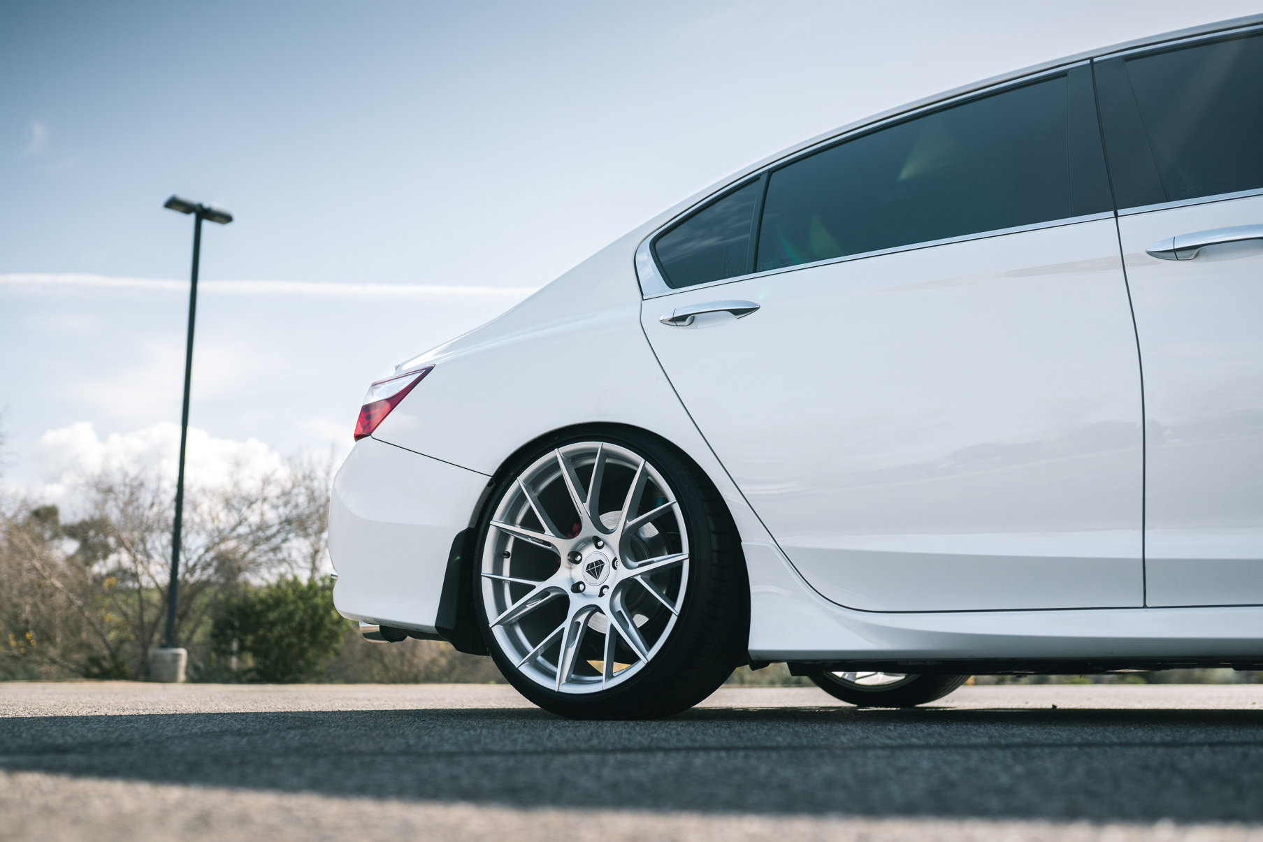 A 2017 Honda Accord on Blaque Diamond BD-F18 Brushed Silver Wheels
