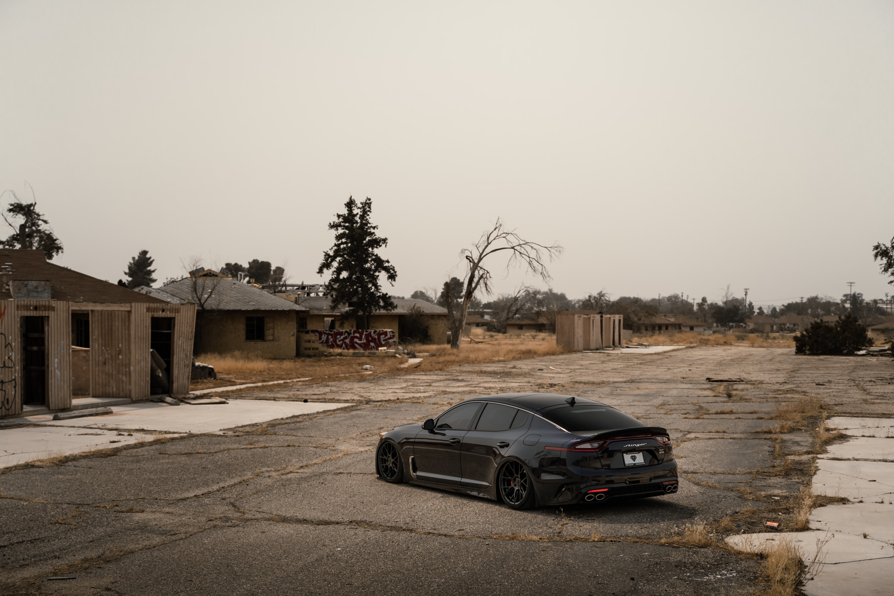 A 2020 Kia Stinger GT AWD on Blaque Diamond BD-F18 Gloss Black Wheels