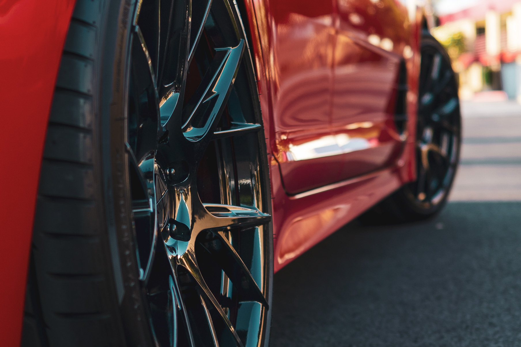 A 2018 Kia Stinger GT on Blaque Diamond BD-F18 Gloss Black Wheels