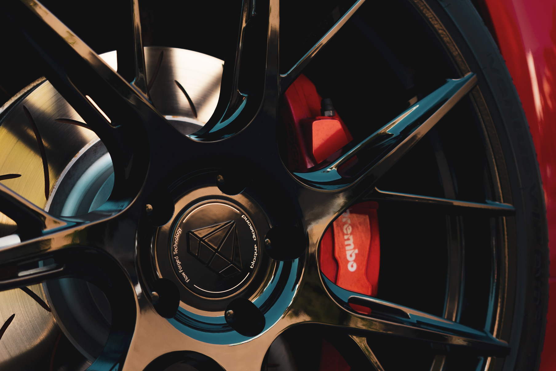 A 2018 Kia Stinger GT on Blaque Diamond BD-F18 Gloss Black Wheels