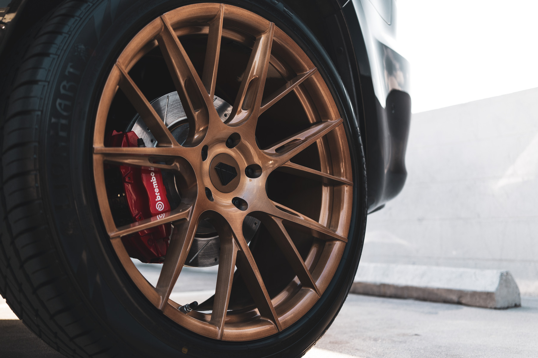 A 2020 Jeep SRT on 22 Inch Blaque Diamond Brushed Bronze Wheels