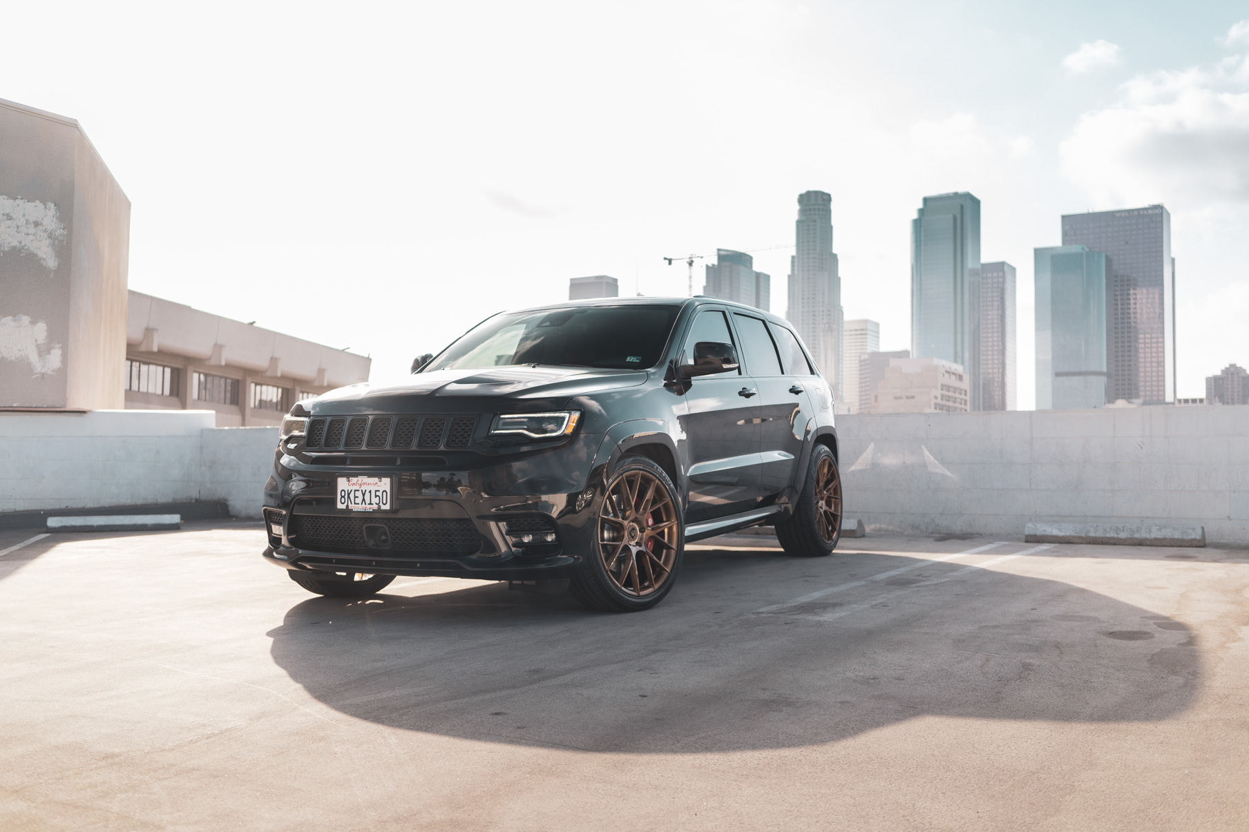 A 2020 Jeep SRT on 22 Inch Blaque Diamond Brushed Bronze Wheels