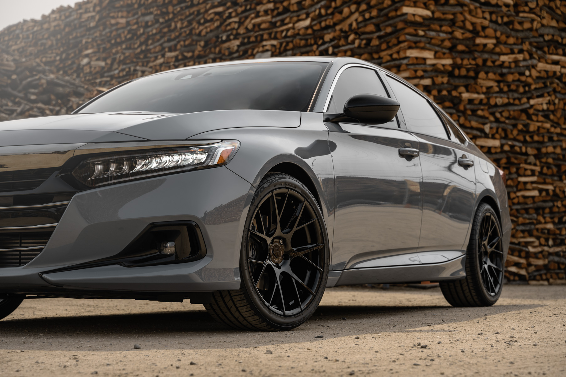 A 2021 Honda Accord on Blaque Diamond BD-F18 Gloss Black Wheels