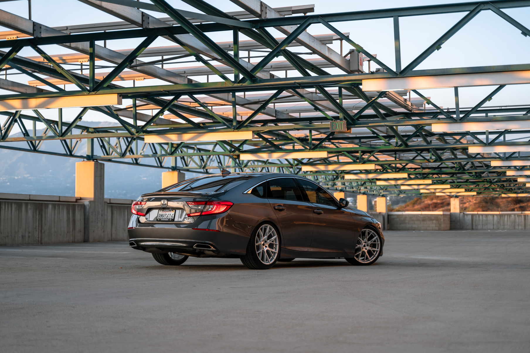 A 2018 Honda Accord Sport 2.0T on 20 Inch Blaque Diamond Brushed Silver Wheels