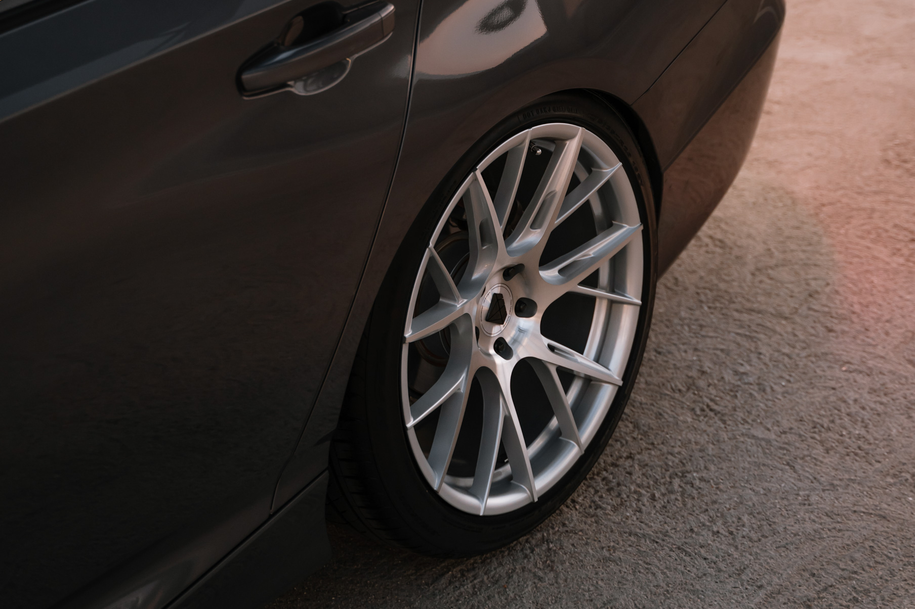 A 2018 Honda Accord Sport 2.0T on 20 Inch Blaque Diamond Brushed Silver Wheels