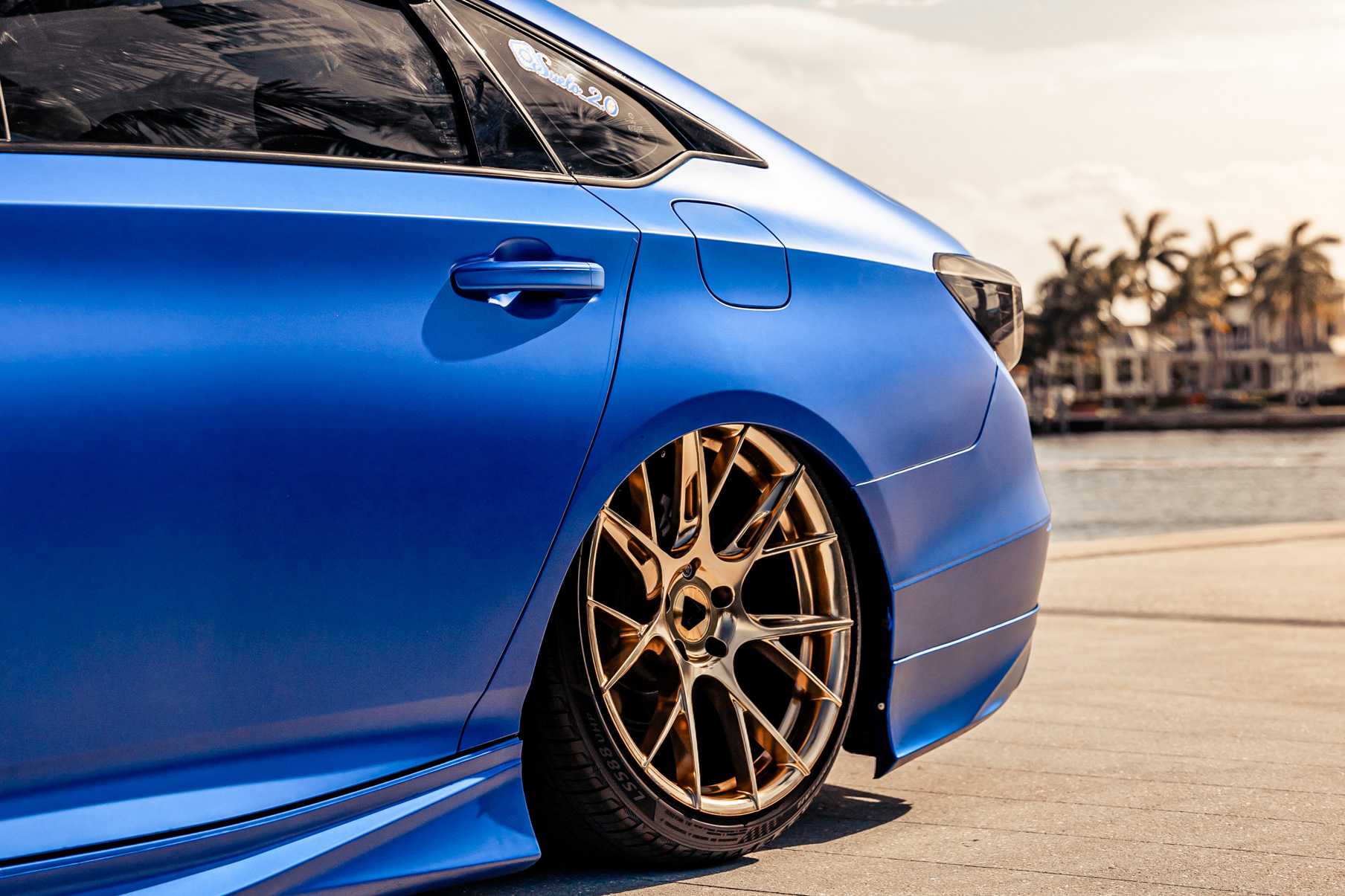 A 2018 Honda Accord Sport on 20 Inch Blaque Diamond BD-F18 Polished Rose Gold Wheels