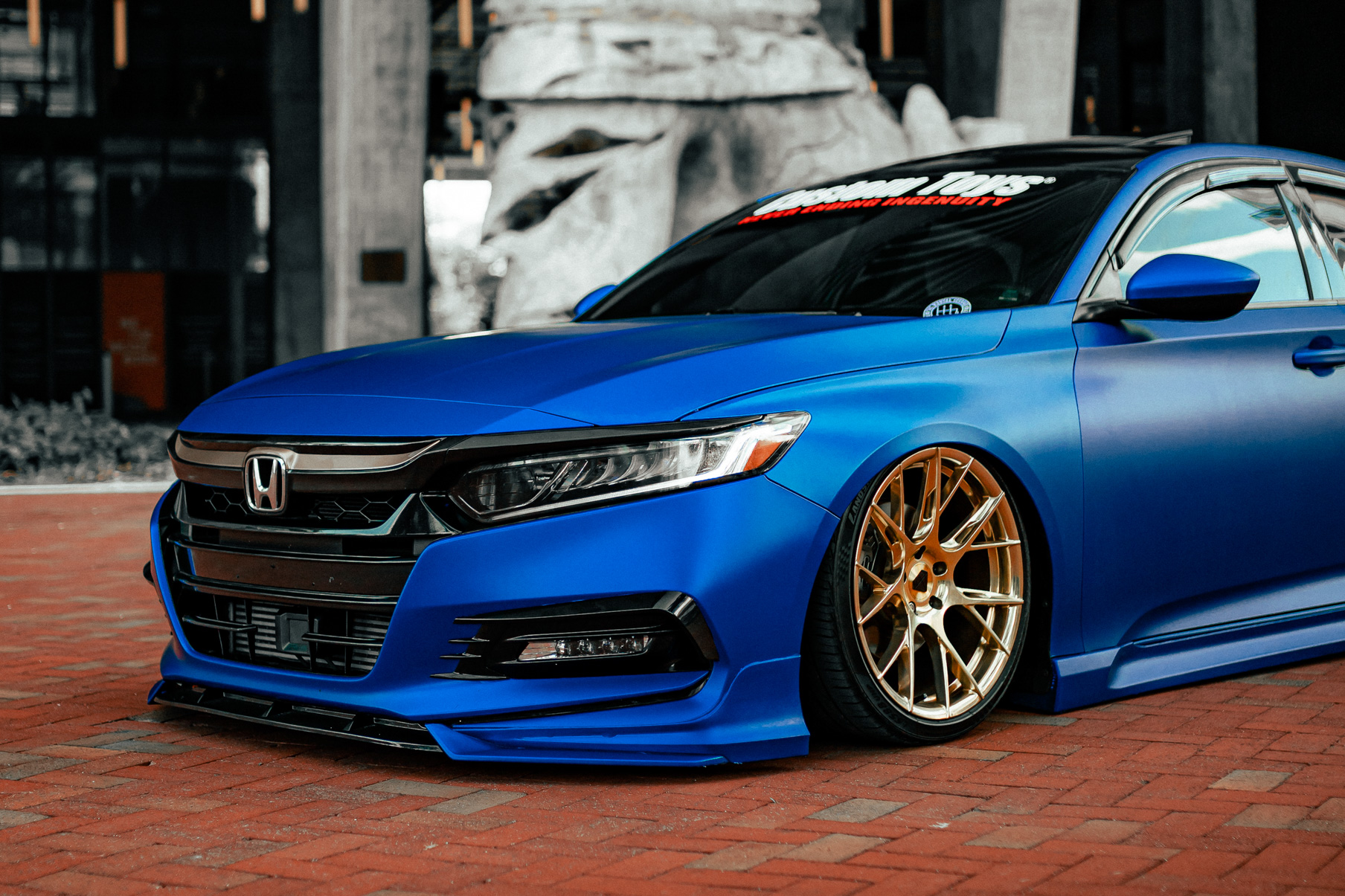 A 2018 Honda Accord Sport on 20 Inch Blaque Diamond BD-F18 Polished Rose Gold Wheels