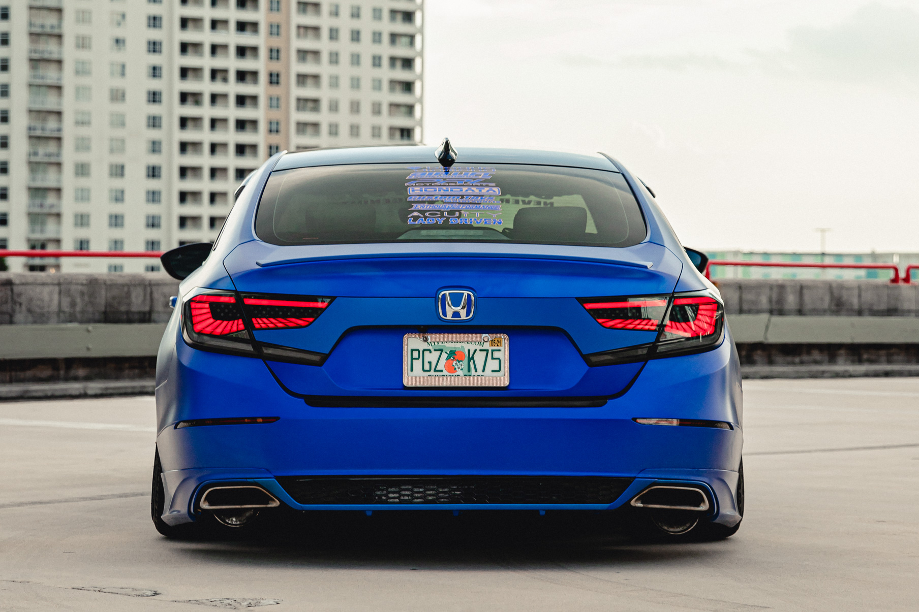 A 2018 Honda Accord Sport on 20 Inch Blaque Diamond BD-F18 Polished Rose Gold Wheels