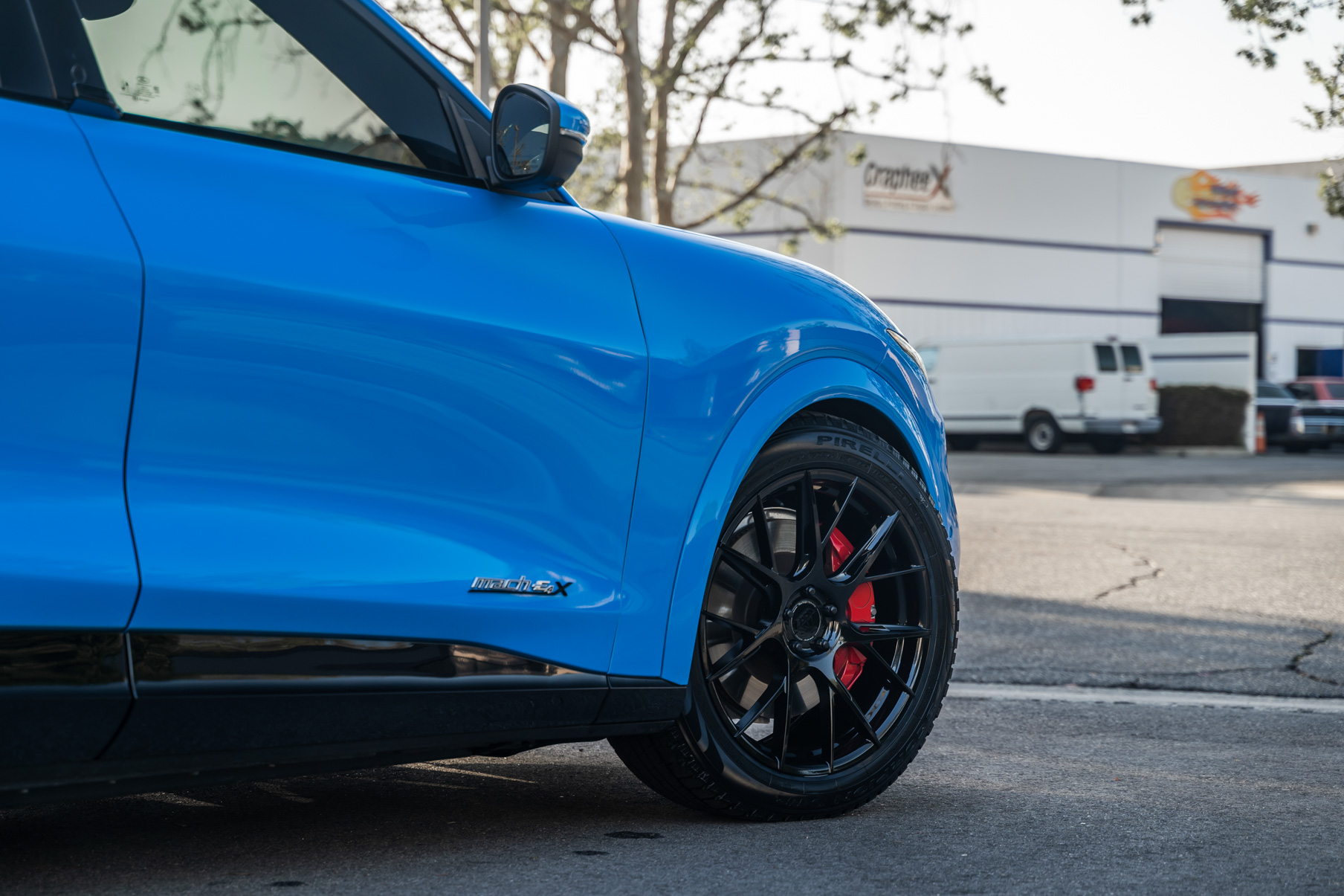 A 2021 Ford Mustang Mach E on Blaque Diamond BD-F18 Gloss Black Wheels