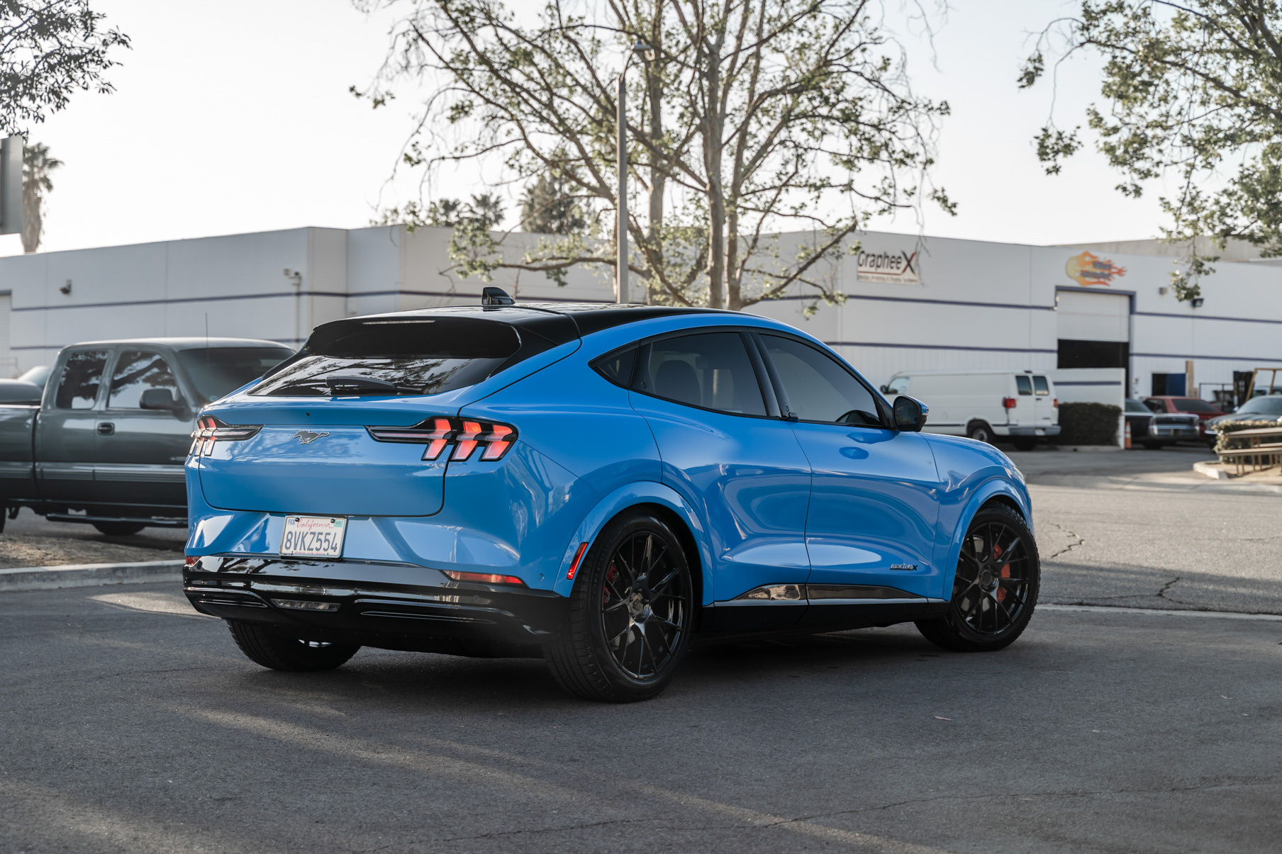 A 2021 Ford Mustang Mach E on Blaque Diamond BD-F18 Gloss Black Wheels