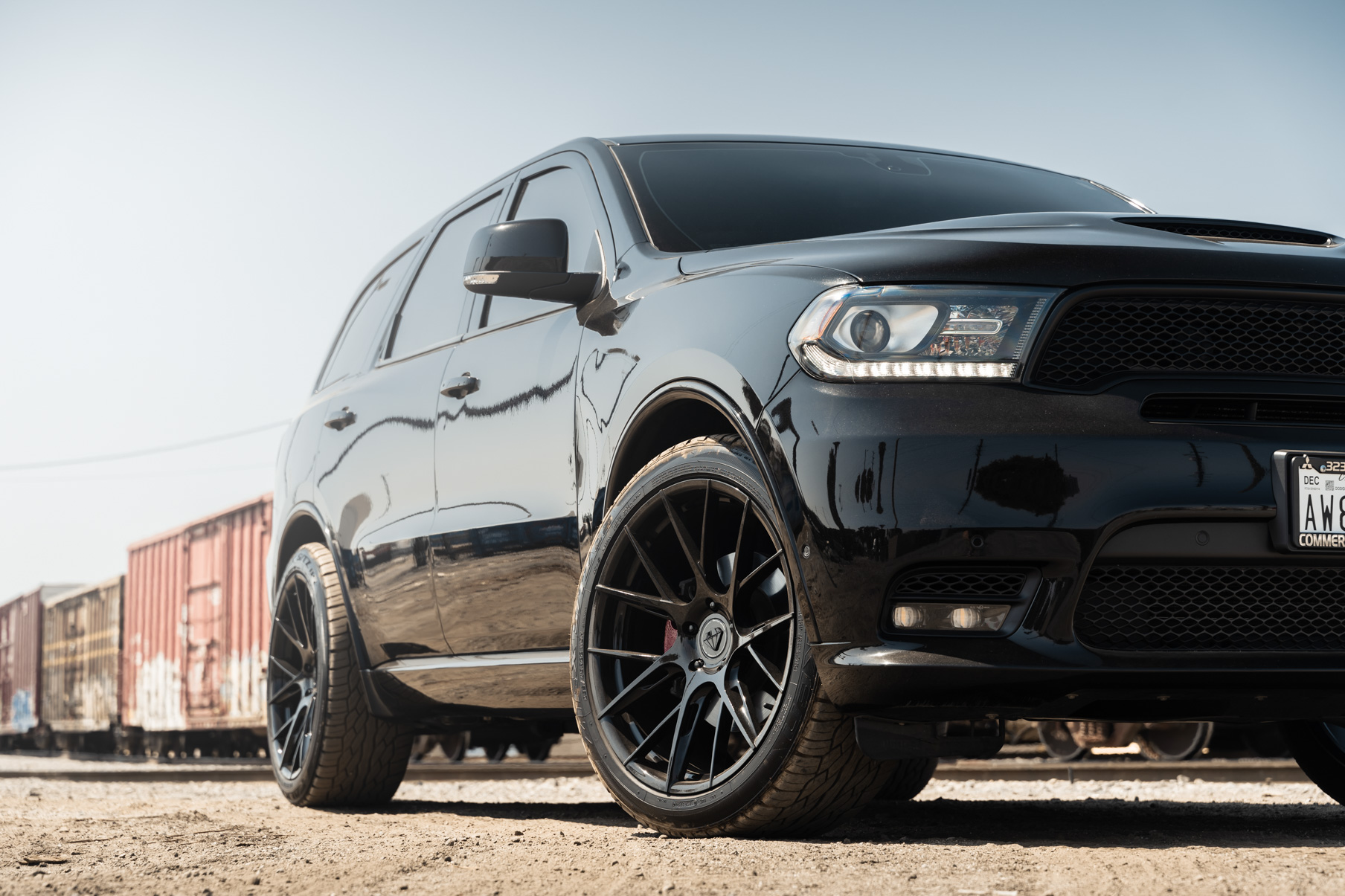 A 2020 Dodge Durango RT on 22 Inch Blaque Diamond BD-F18 on Gloss Black Wheels