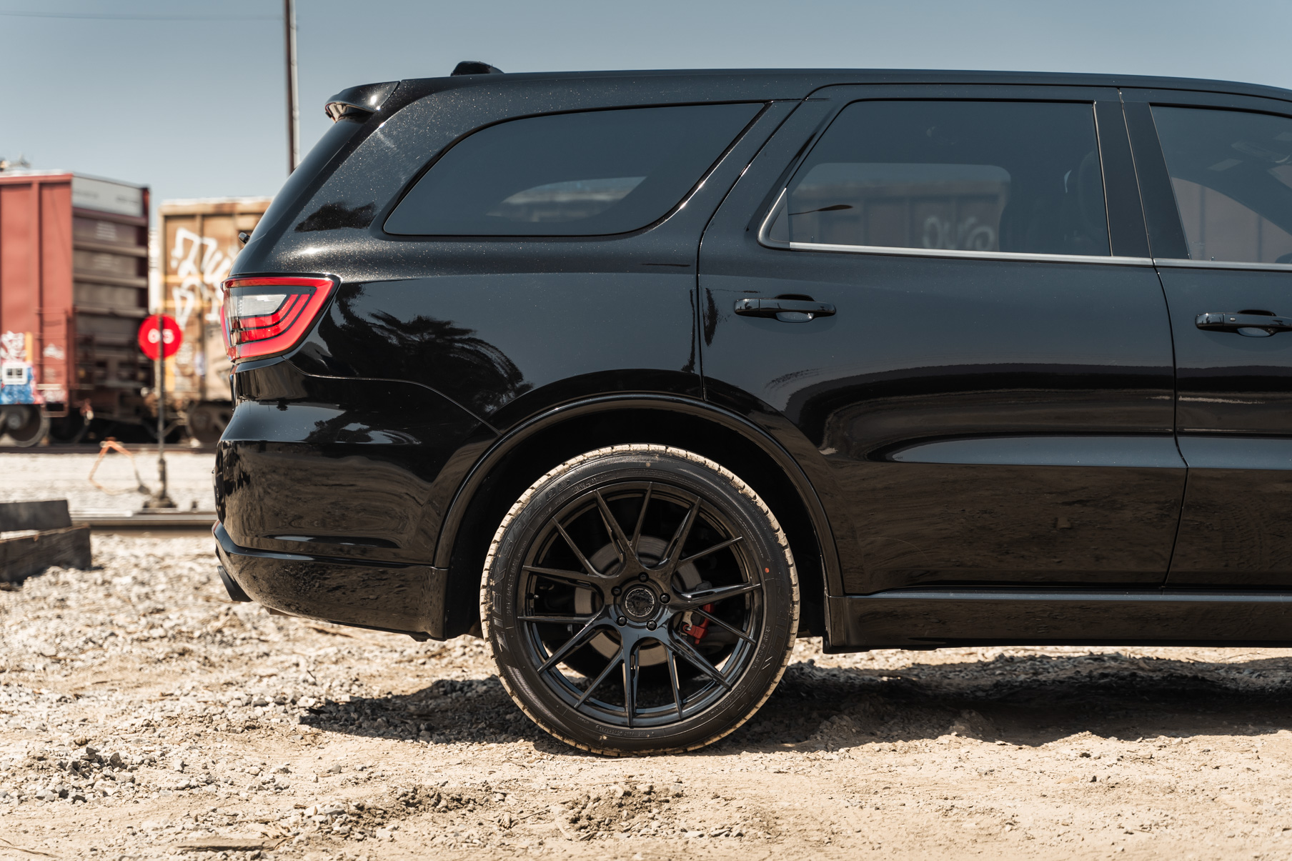 A 2020 Dodge Durango RT on 22 Inch Blaque Diamond BD-F18 on Gloss Black Wheels