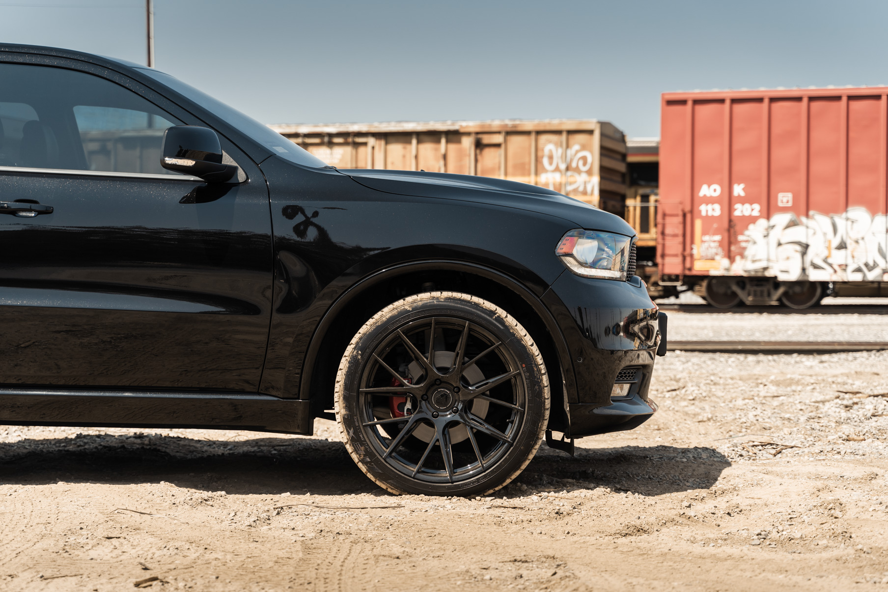 A 2020 Dodge Durango RT on 22 Inch Blaque Diamond BD-F18 on Gloss Black Wheels
