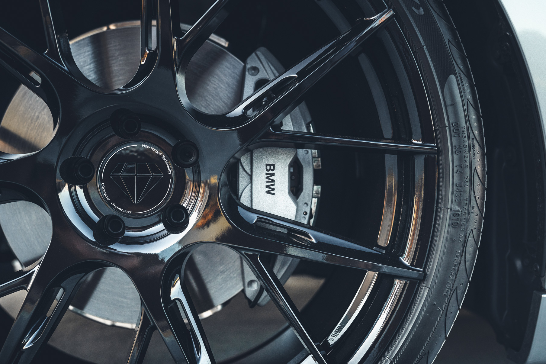 A 2020 BMW 750i on 20 Inch Blaque Diamond BD-F18 Gloss Black Wheels