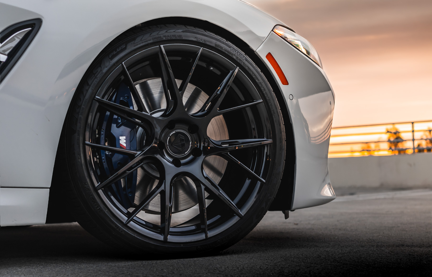 A 2019 BMW M850i on 20 Inch Blaque Diamond BD-F18 Gloss Black Wheels