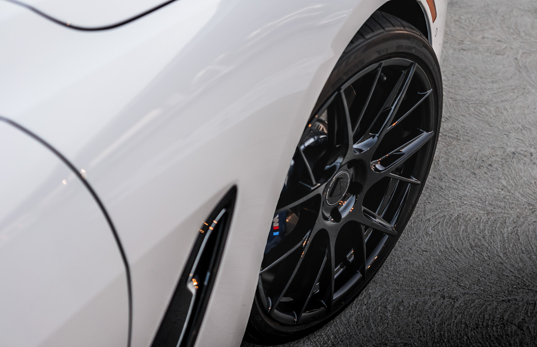 A 2019 BMW M850i on 20 Inch Blaque Diamond BD-F18 Gloss Black Wheels