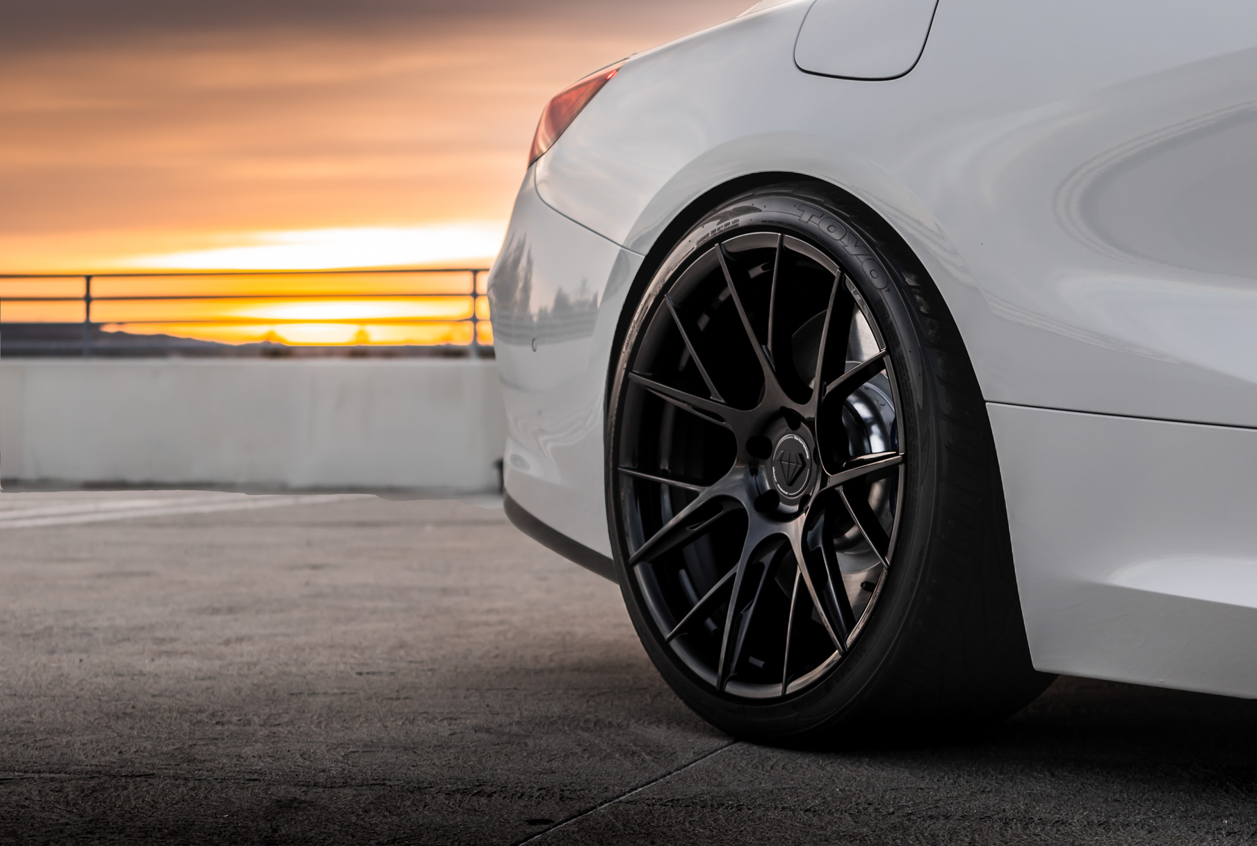 A 2019 BMW M850i on 20 Inch Blaque Diamond BD-F18 Gloss Black Wheels