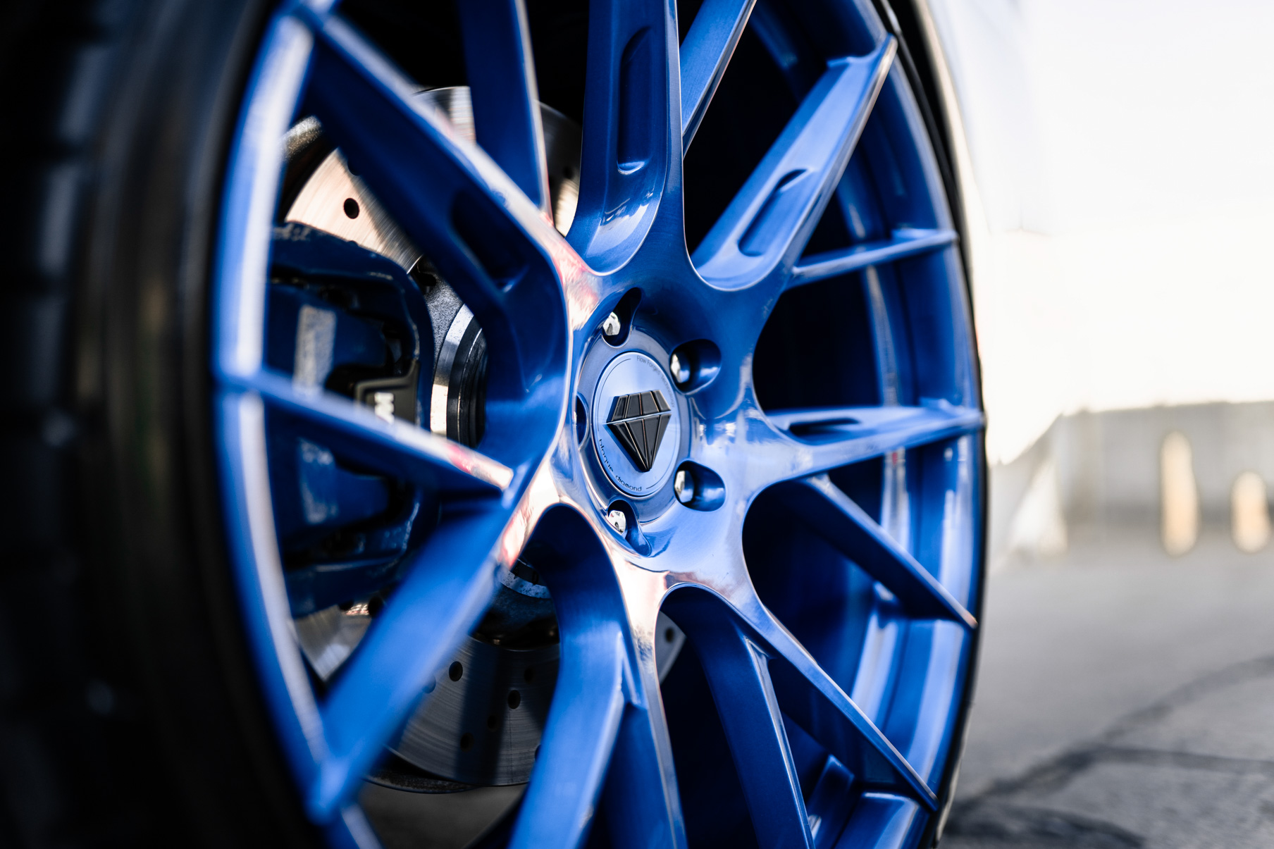 A 2018 BMW M5 on 20 Inch Blaque Diamond BD-F18 Brushed Blue Wheels