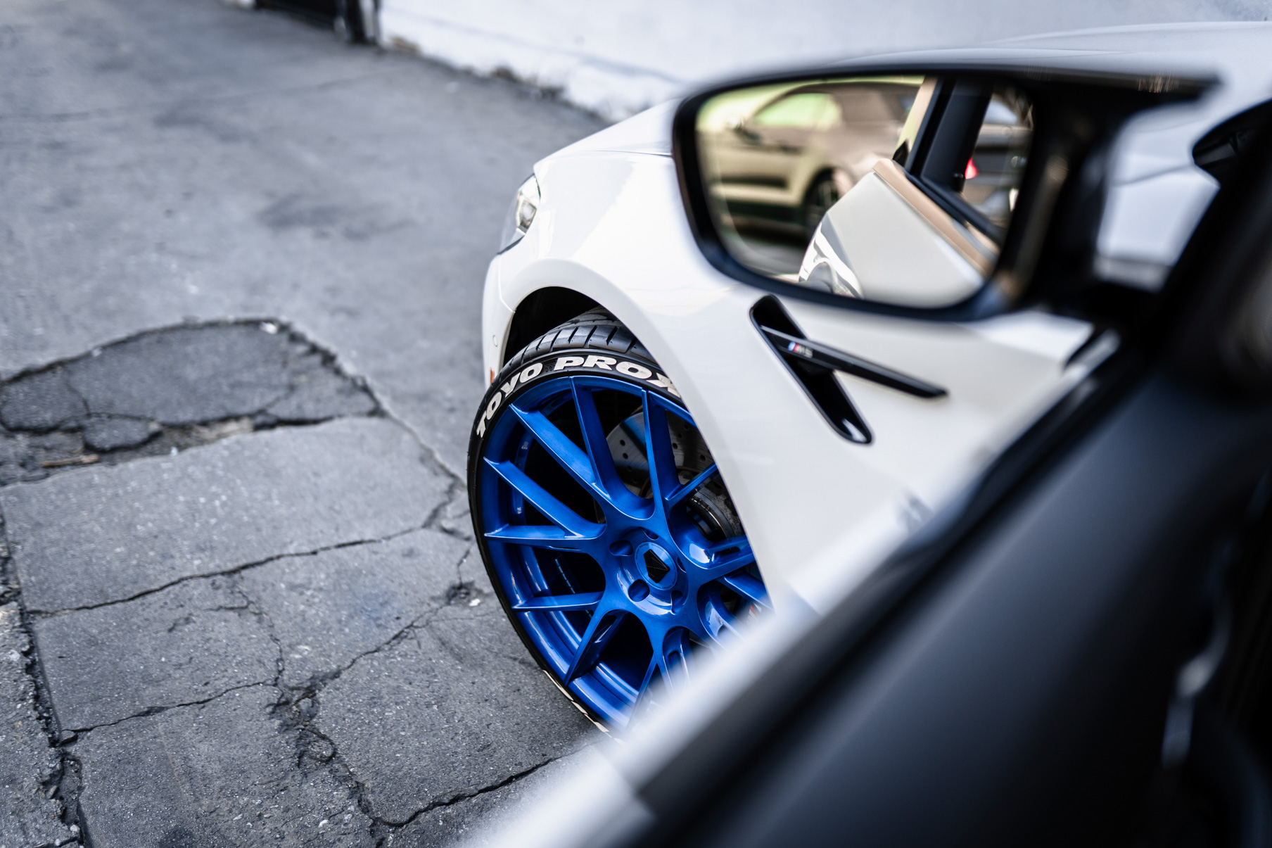 A 2018 BMW M5 on 20 Inch Blaque Diamond BD-F18 Brushed Blue Wheels