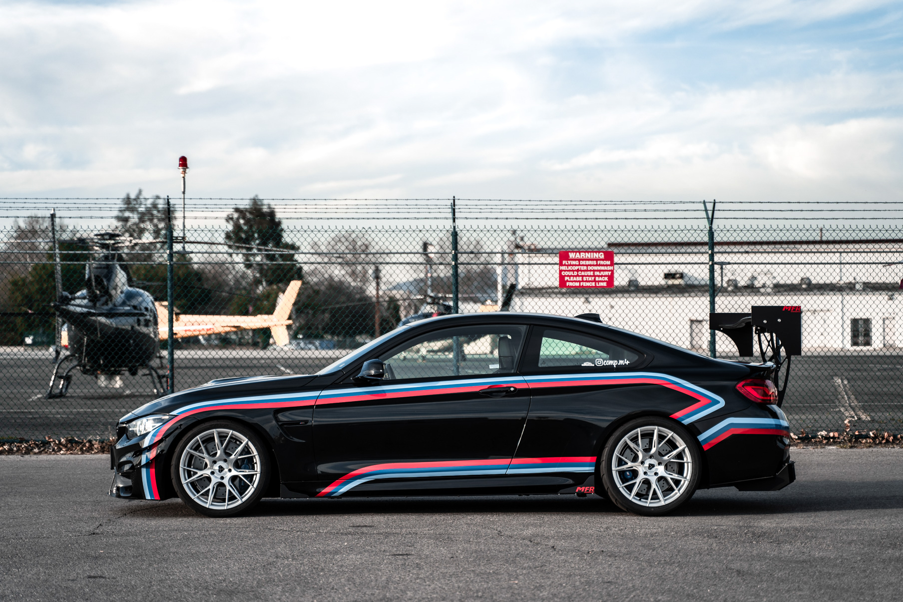A 2018 BMW M4 Competition on 19 Inch Blaque Diamond BD-F18 Brushed Silver Wheels