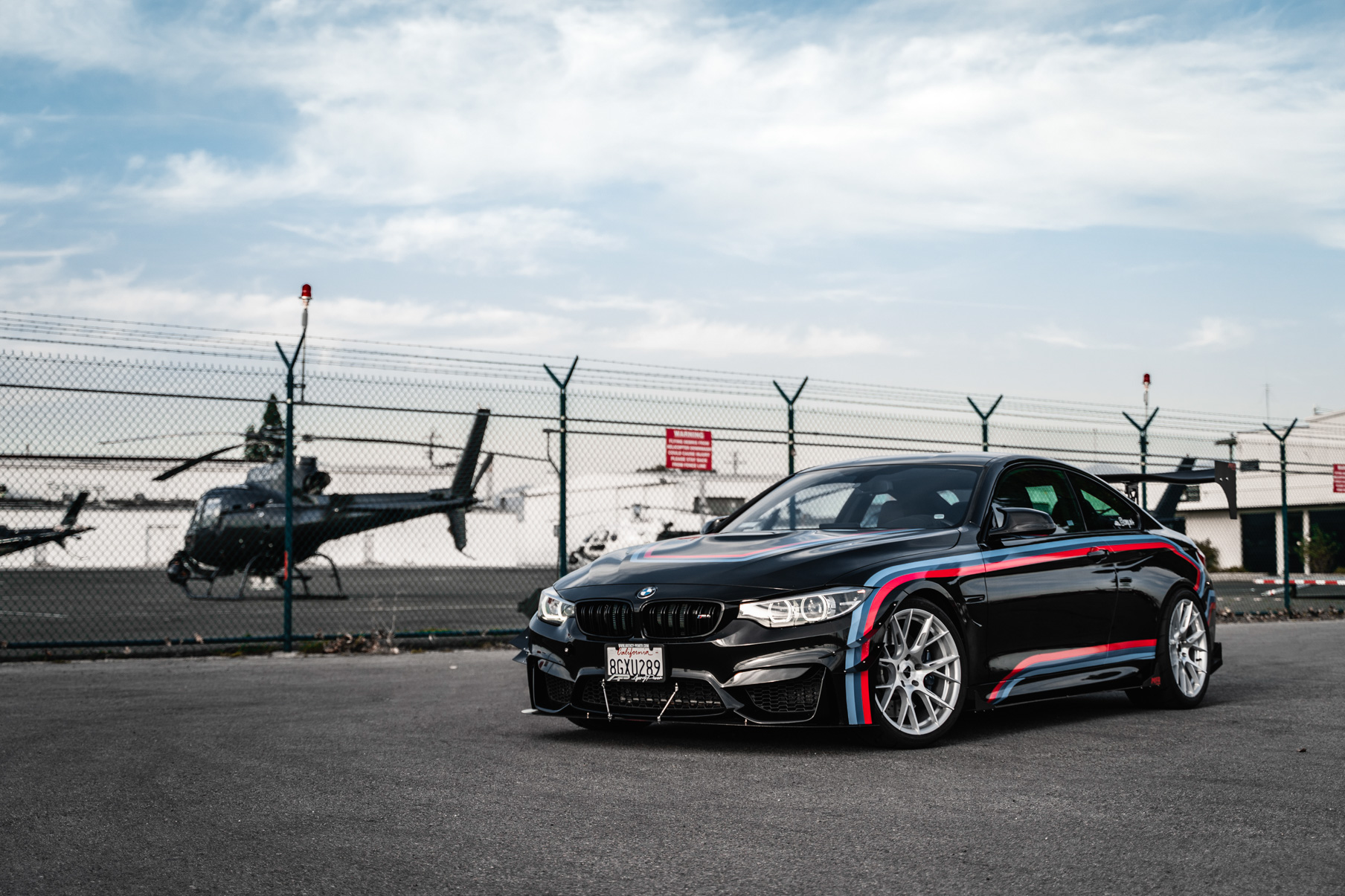 A 2018 BMW M4 Competition on 19 Inch Blaque Diamond BD-F18 Brushed Silver Wheels