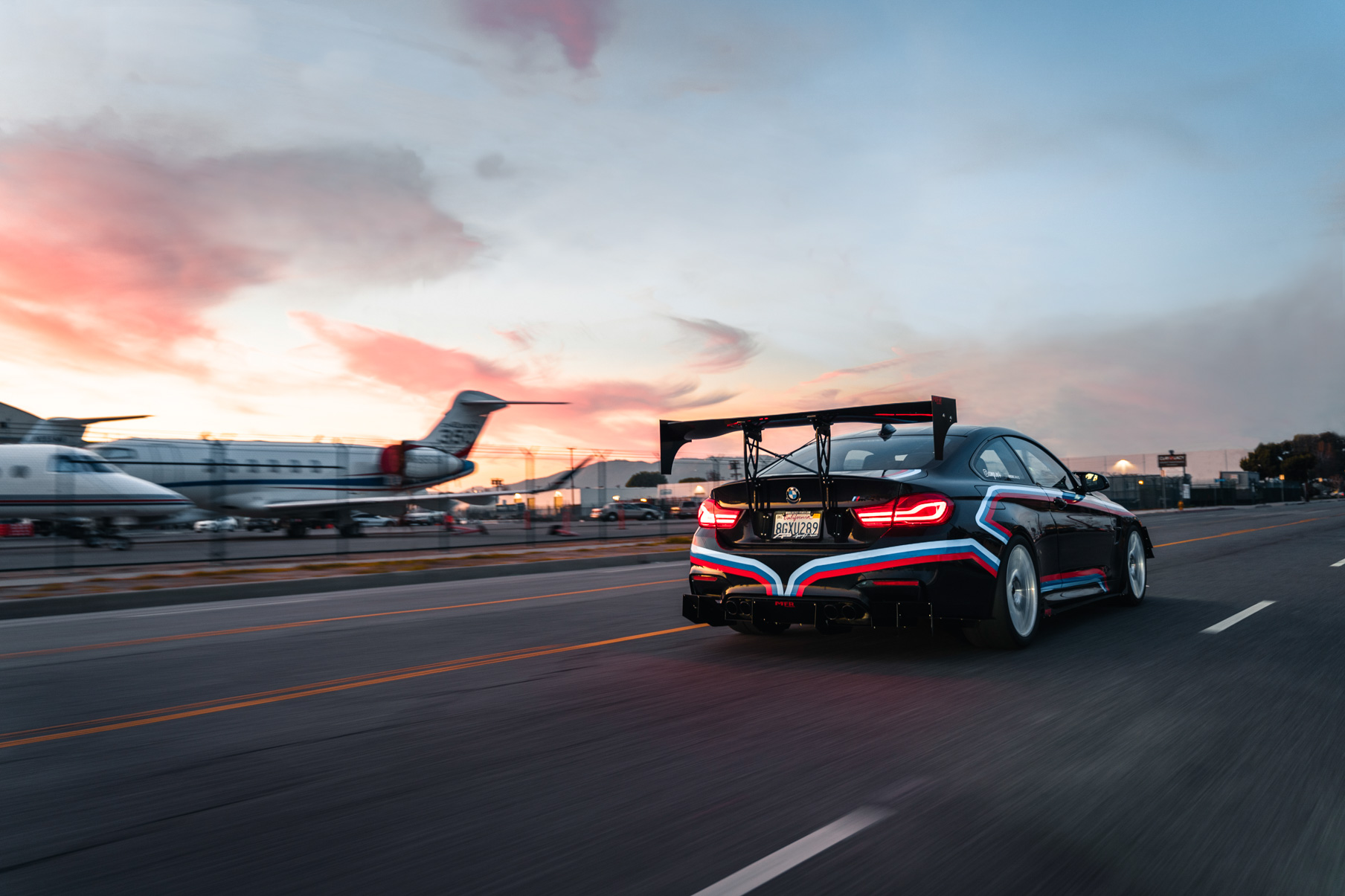 A 2018 BMW M4 Competition on 19 Inch Blaque Diamond BD-F18 Brushed Silver Wheels